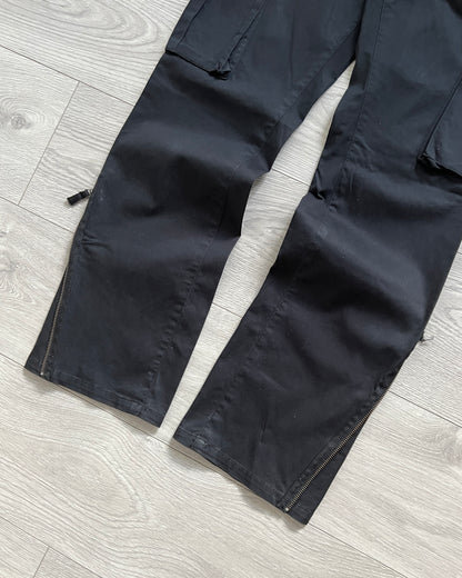 Jean Paul Gaultier 00s Ankle-Zip Black Cargo Pants - Size 30