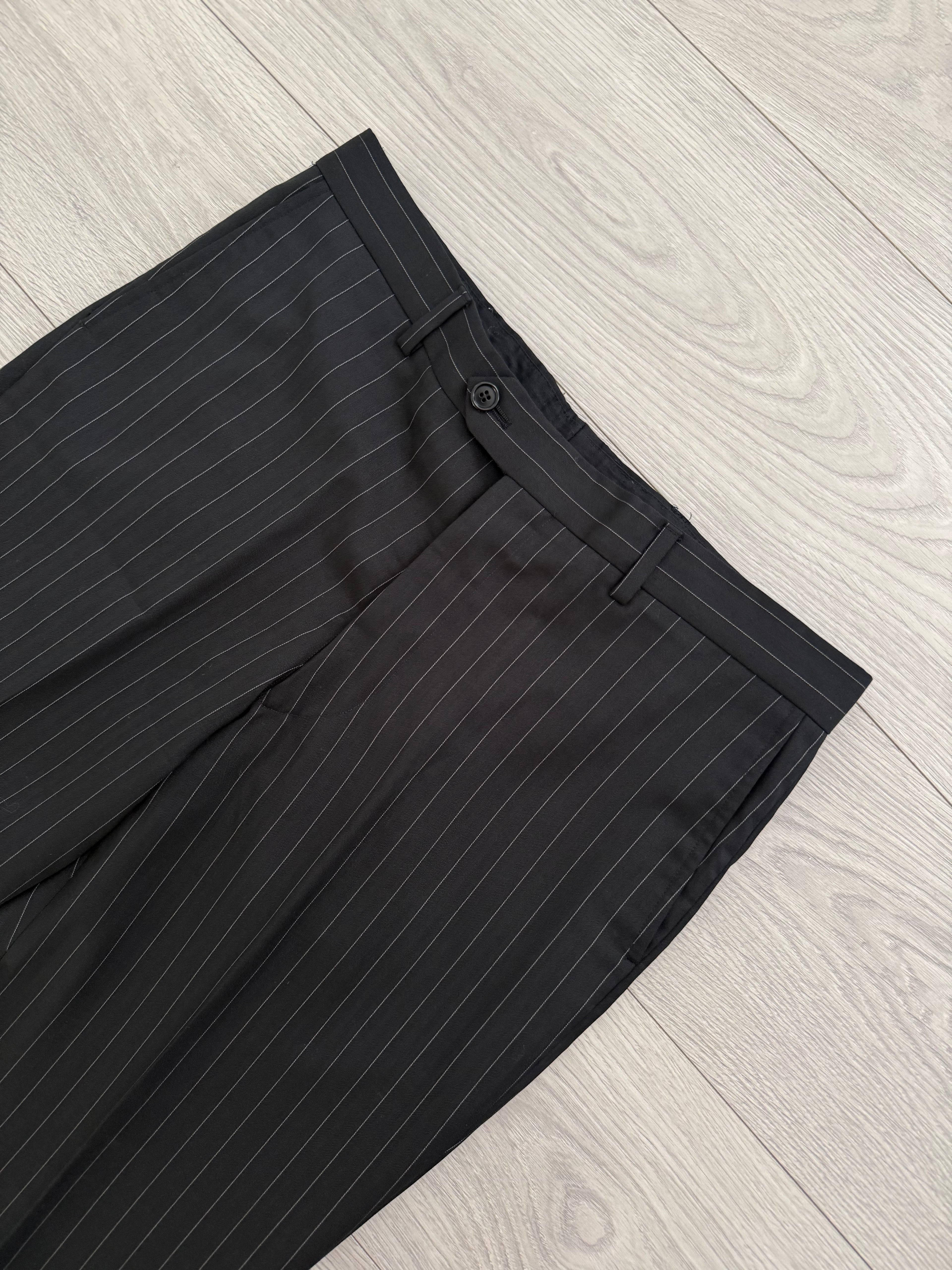 Armani 1990s 2B Striped Pleated Wool Suit - Size S Jacket / 32" Waist