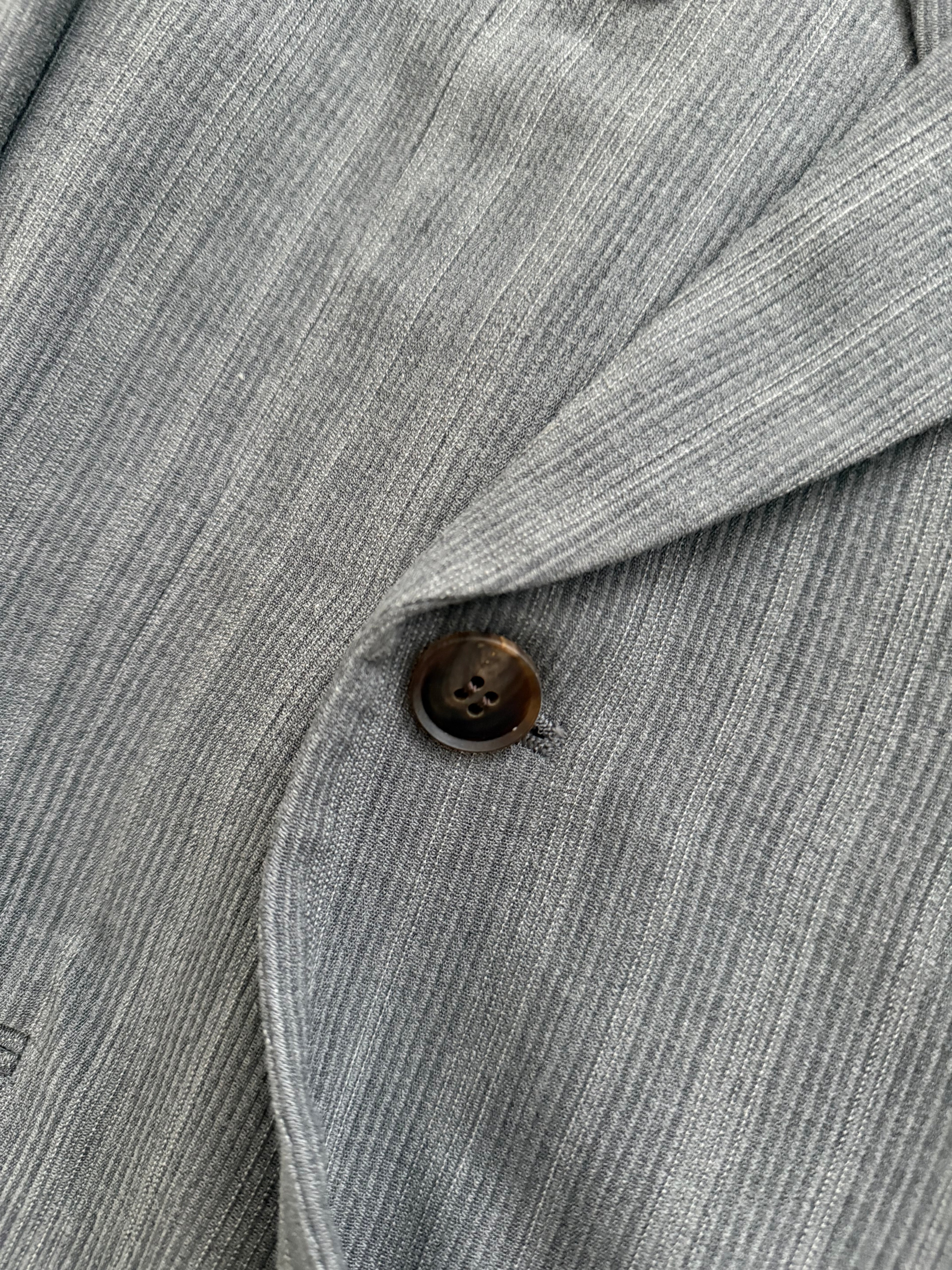 Basile 1980s Peaked Lapel Double Breasted Pleated Textured Wool Suit - Size M Jacket / 31" Waist