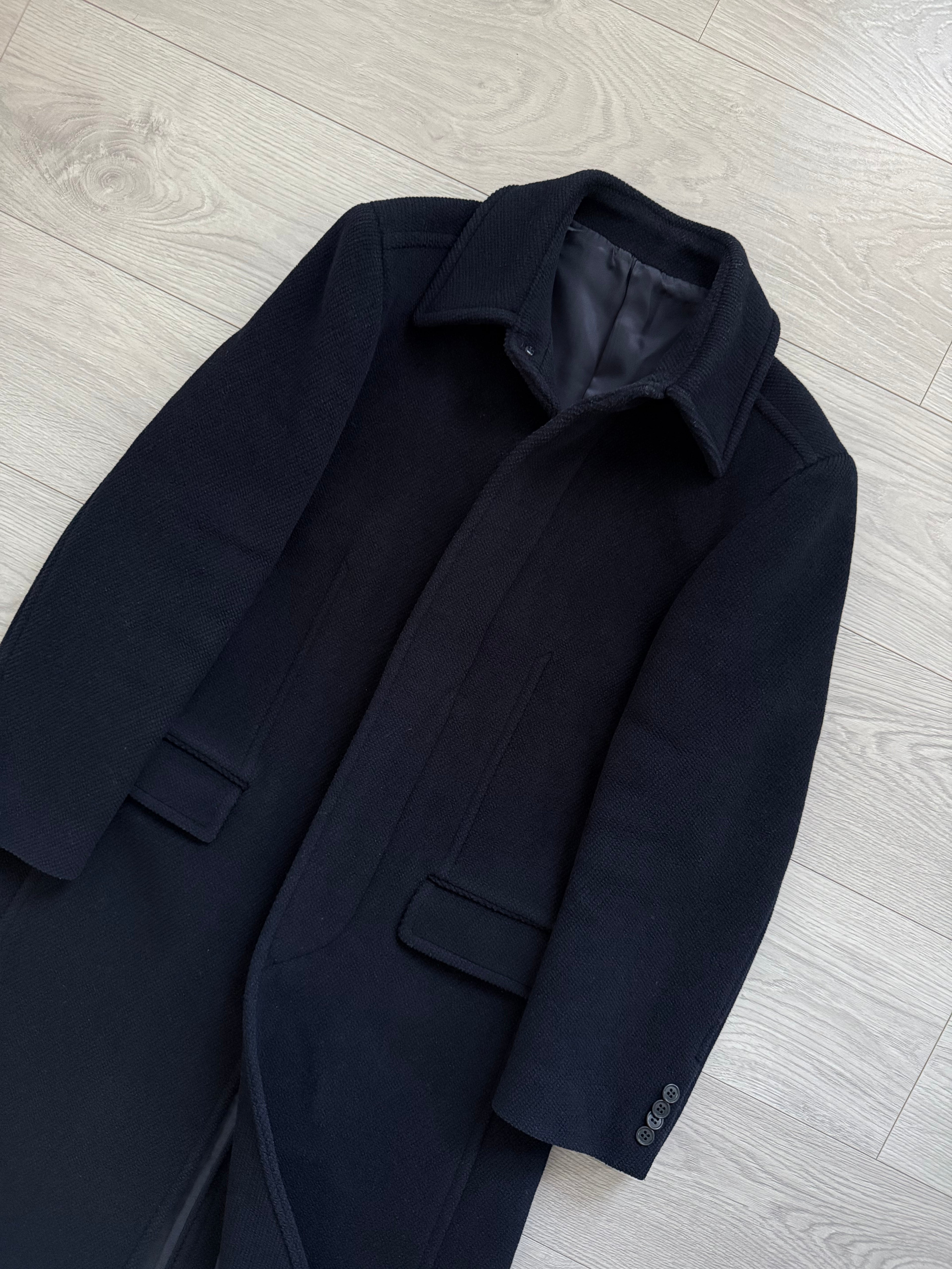 Comme Cadu Mode 1990s Wool Navy Overcoat - Size S