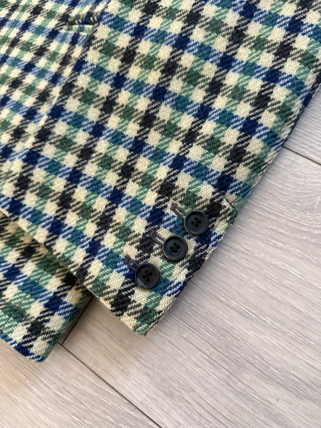 Valentino 1980s Gun Club Check Wool Sports Blazer Jacket - Size L