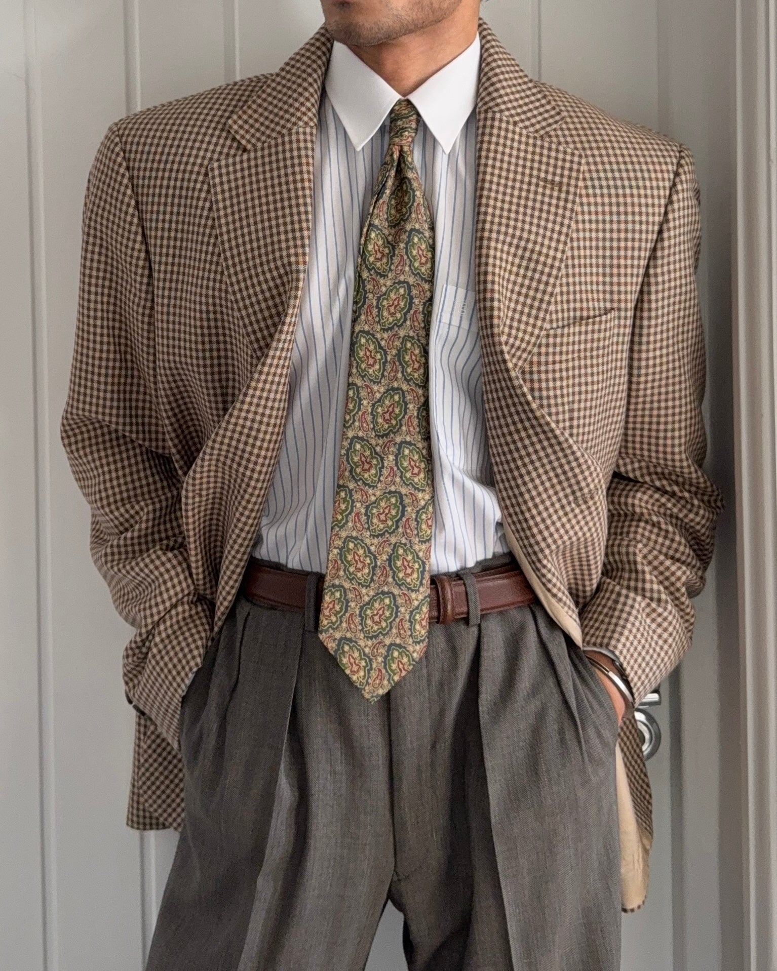 Hugo Boss 1980s 2B Silk Linen Wool Sport Jacket Blazer  - Size XXL