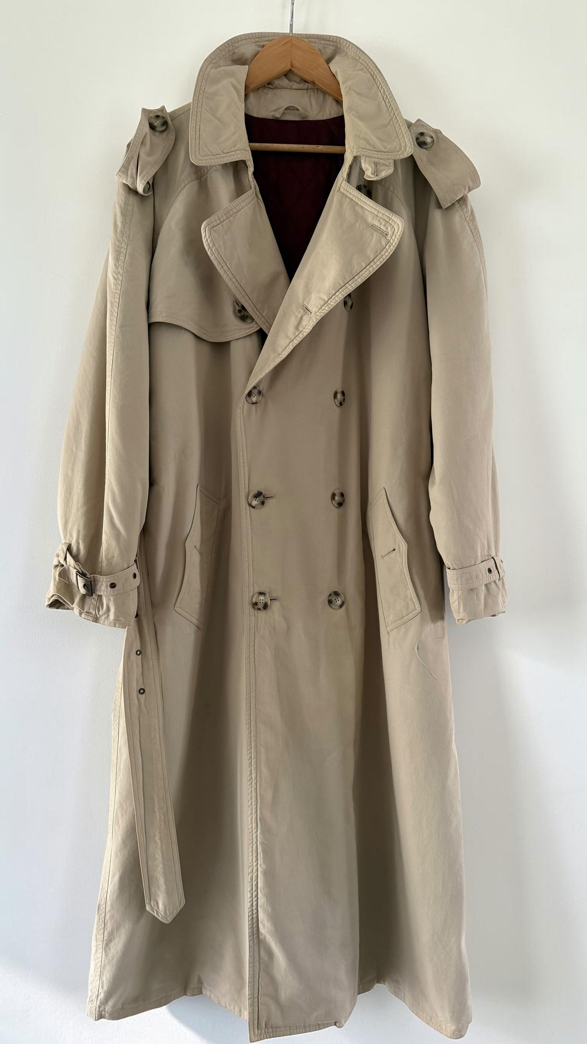 Hugo Boss 1980s Padded Power Trench Coat - Size L