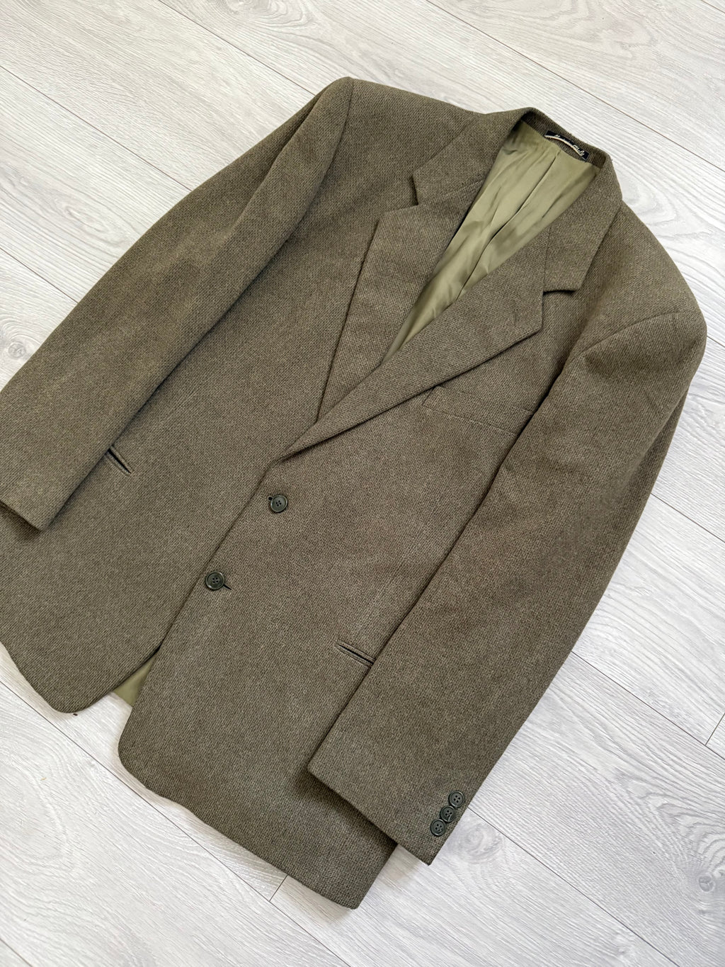 Giorgio Armani 1980s 2B Khaki Brown Wool Sport Jacket Blazer - Size XXL