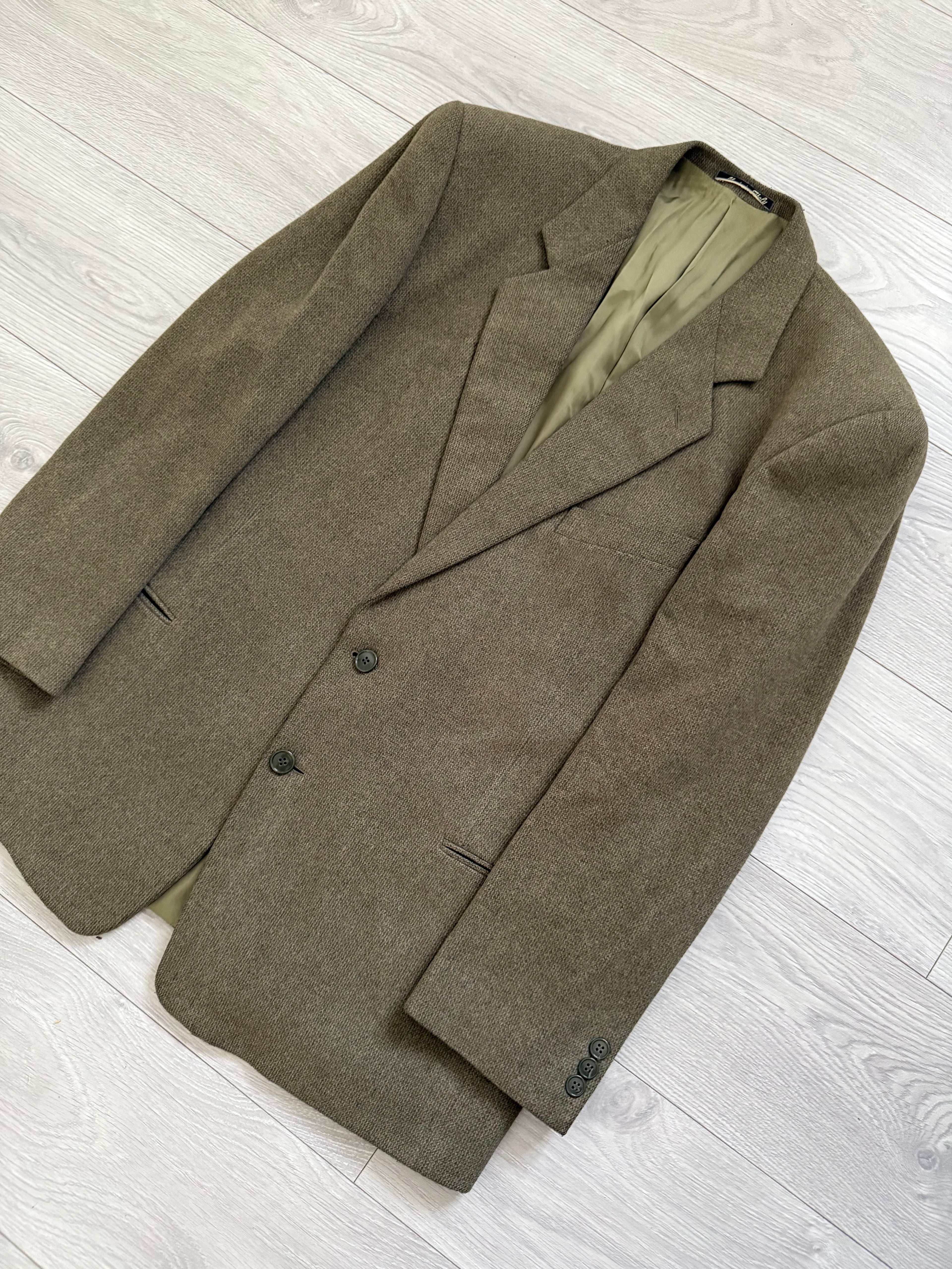 Giorgio Armani 1980s 2B Khaki Brown Wool Sport Jacket Blazer - Size XXL