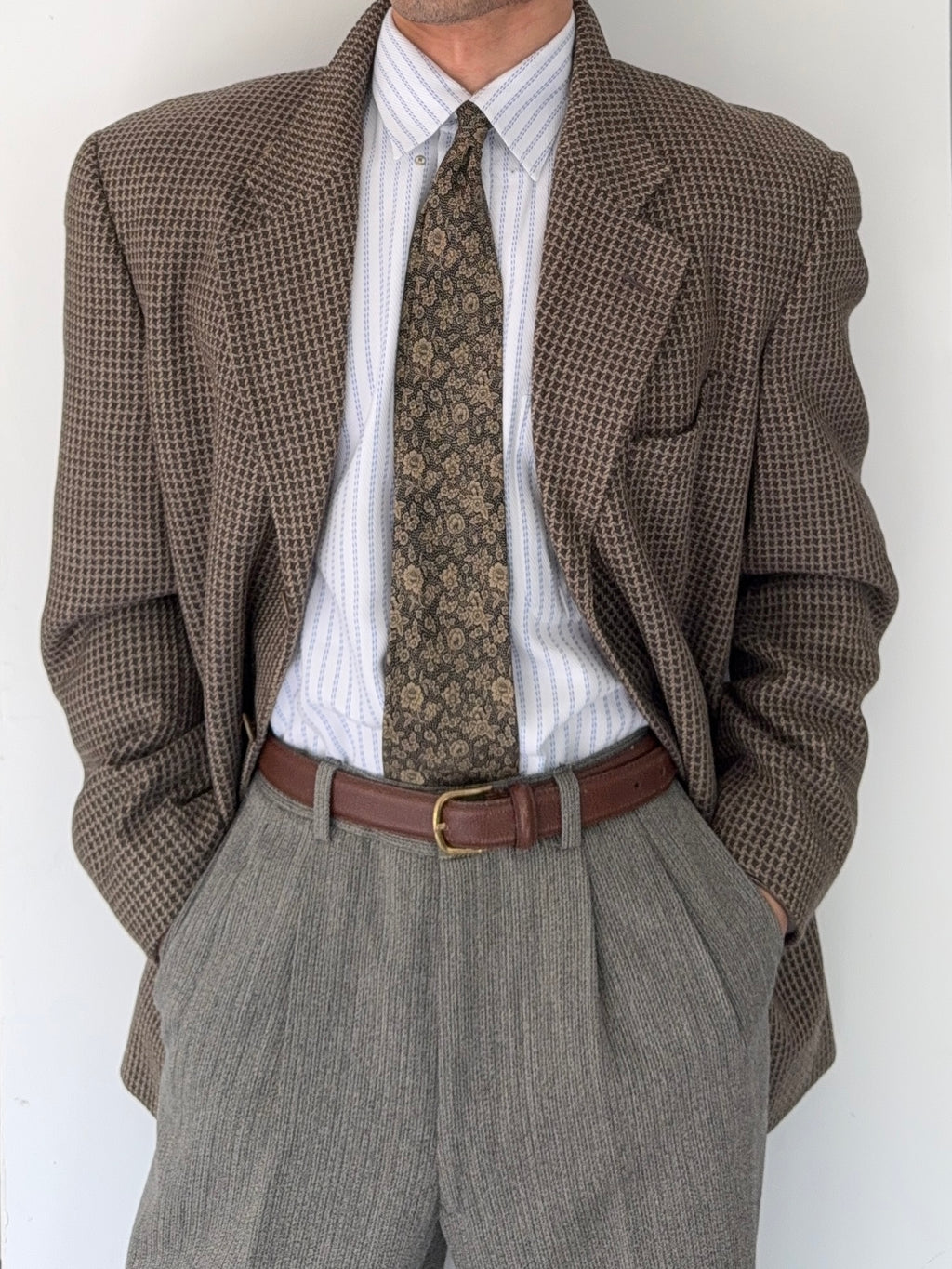 Valentino 1980s Textured 3B Wool Sports Blazer Jacket - Size XXL