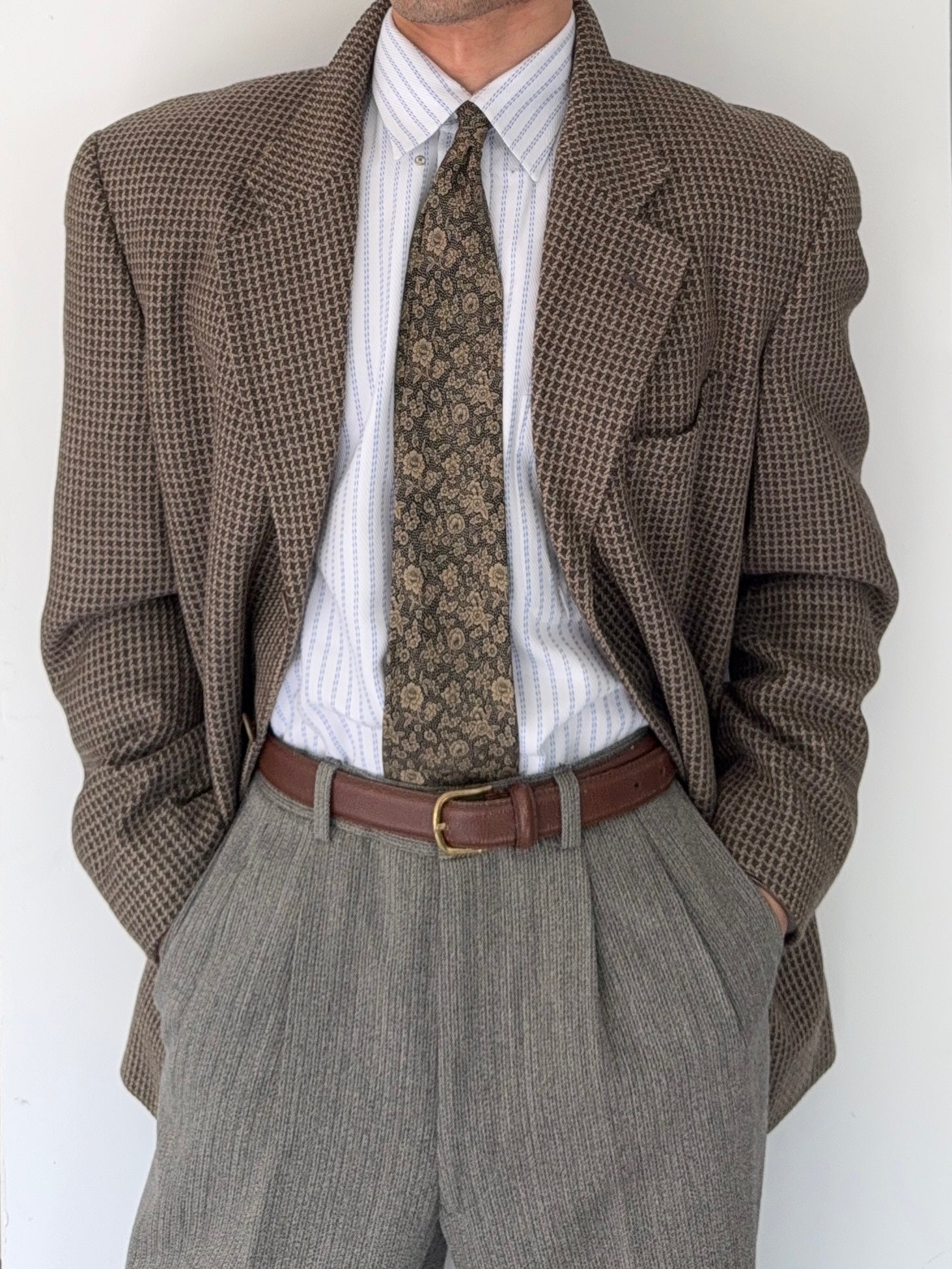 Valentino 1980s Textured 3B Wool Sports Blazer Jacket - Size XXL