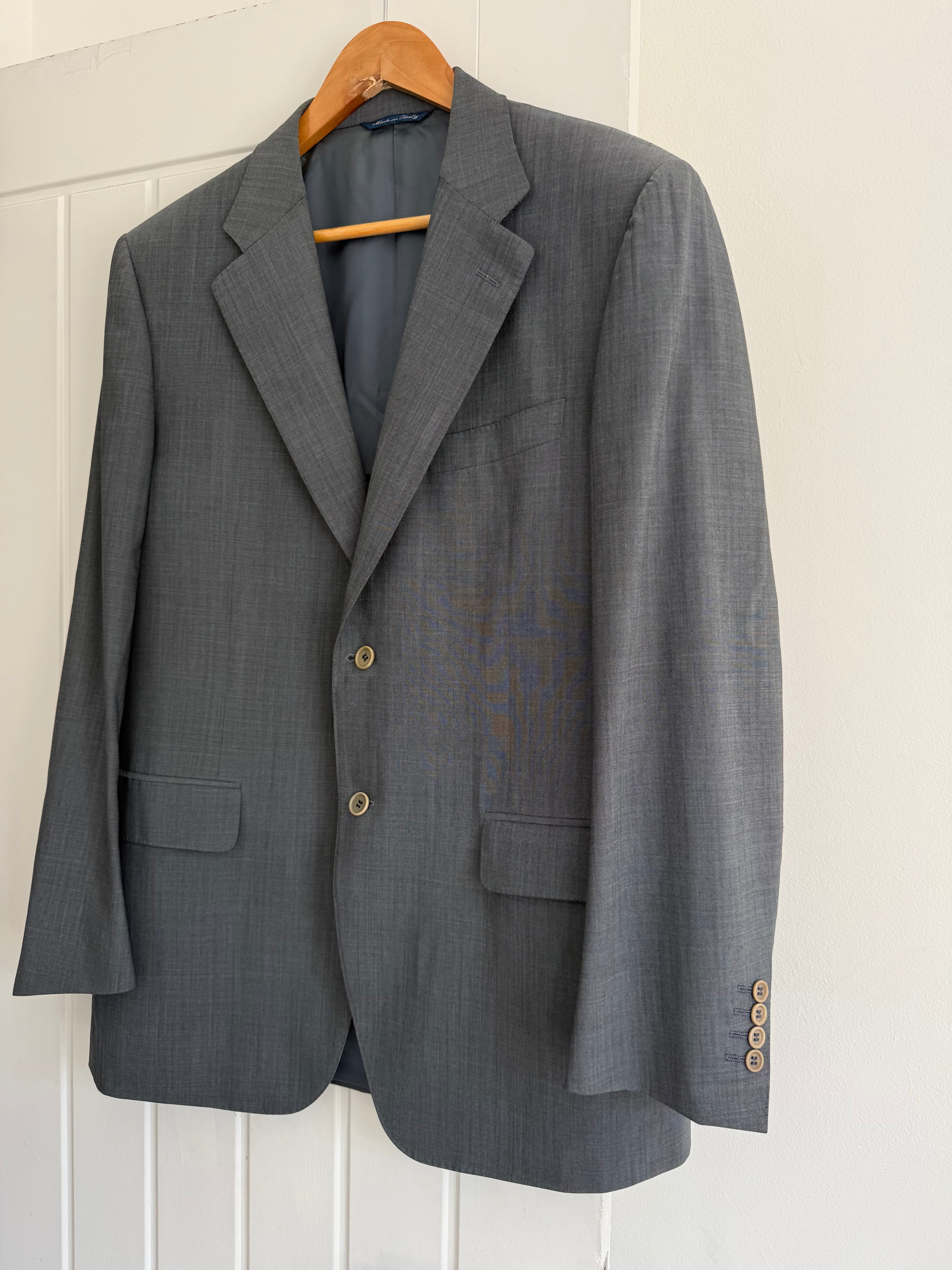 Canali 1990s Slate Blue 2B Wool Sport Jacket Blazer Made in Italy - Size L