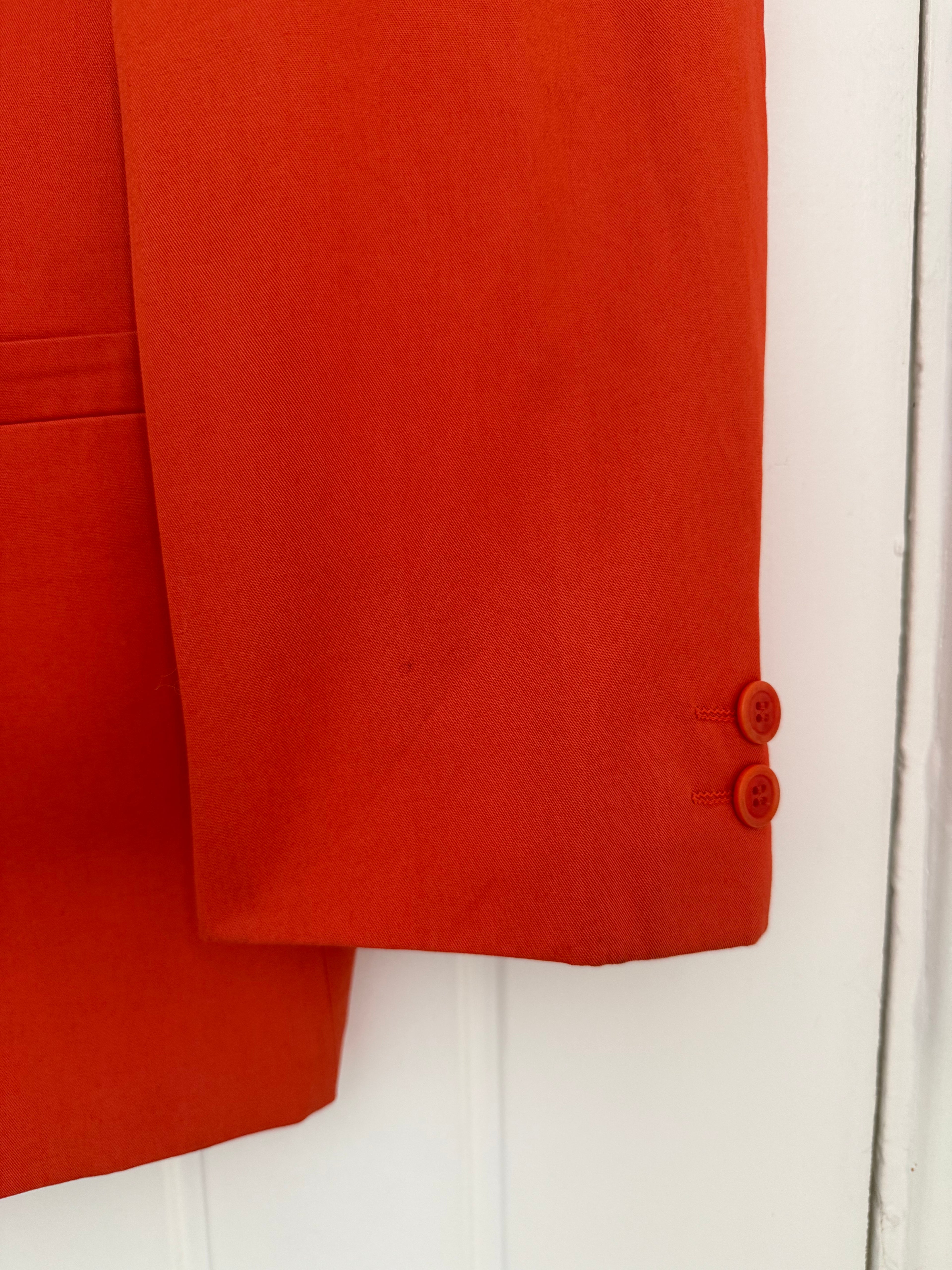 Versace 1980s 1B Orange Cotton Sport Jacket Blazer - Size L