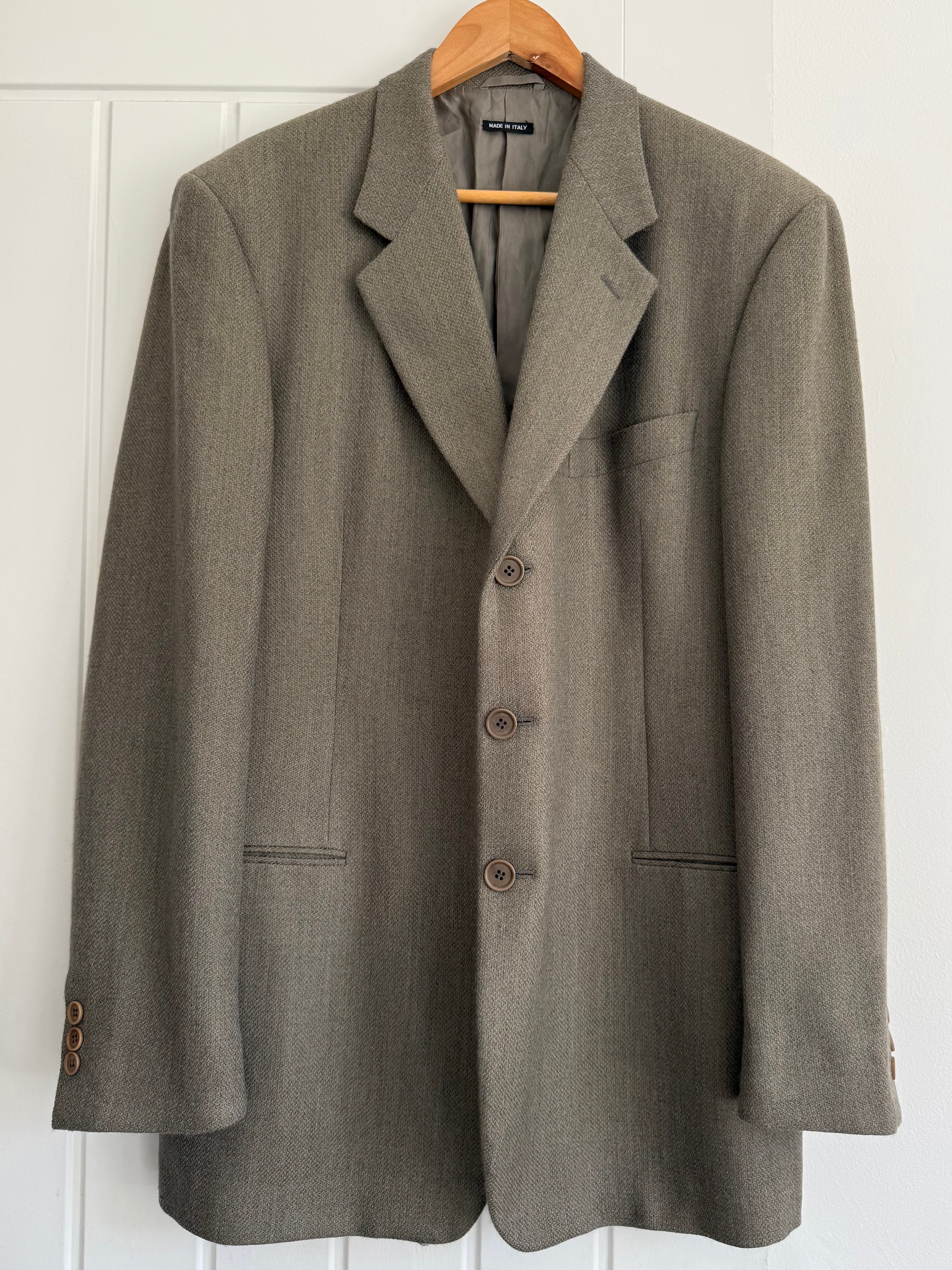 Giorgio Armani Black Label 1990s 3B Wool Cashmere Taupe Sports