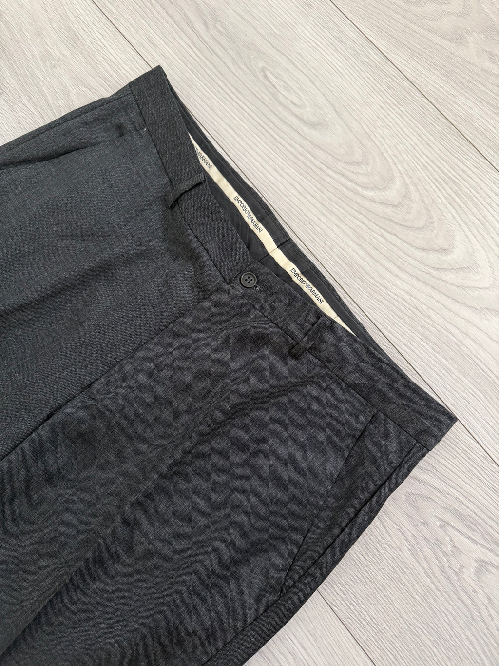 Emporio Armani 1990s 3B Grey Wool Suit - Size XL Jacket / 36" Waist