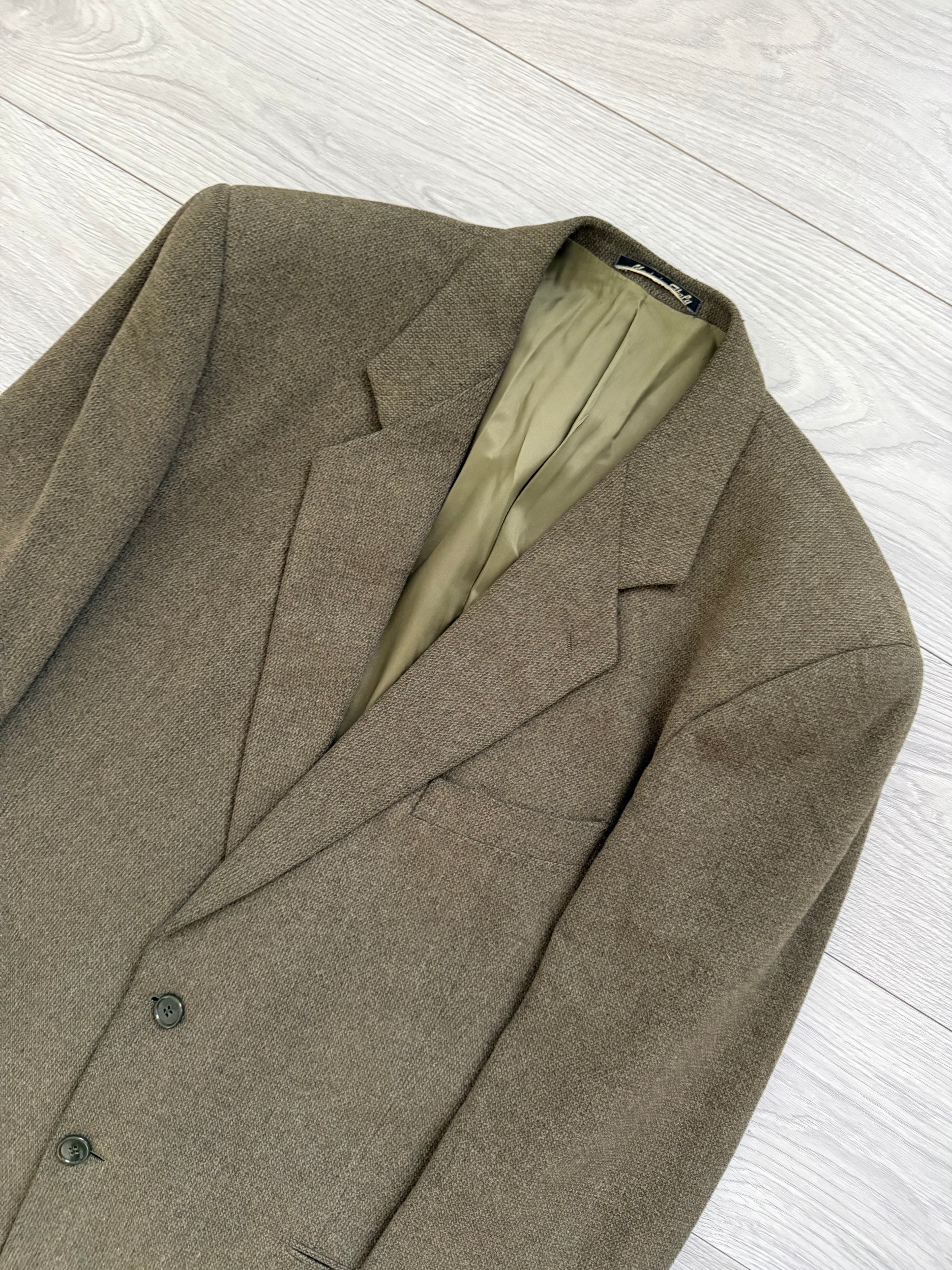 Giorgio Armani 1980s 2B Khaki Brown Wool Sport Jacket Blazer - Size XXL