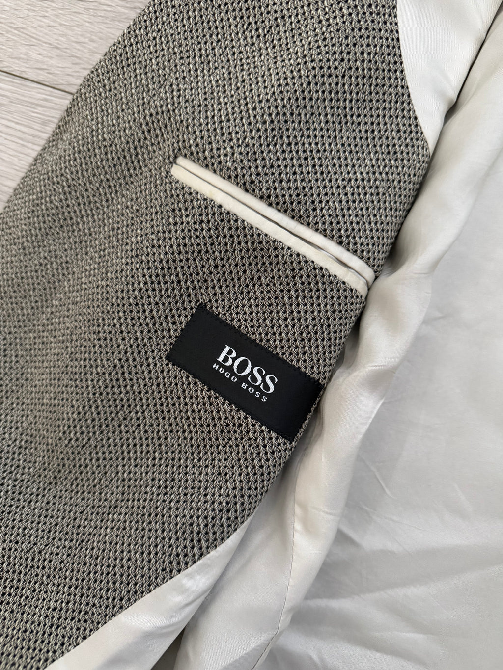 Hugo Boss 1990s 3B 'Mars' Textured Wool Sport Jacket Blazer - Size XXL