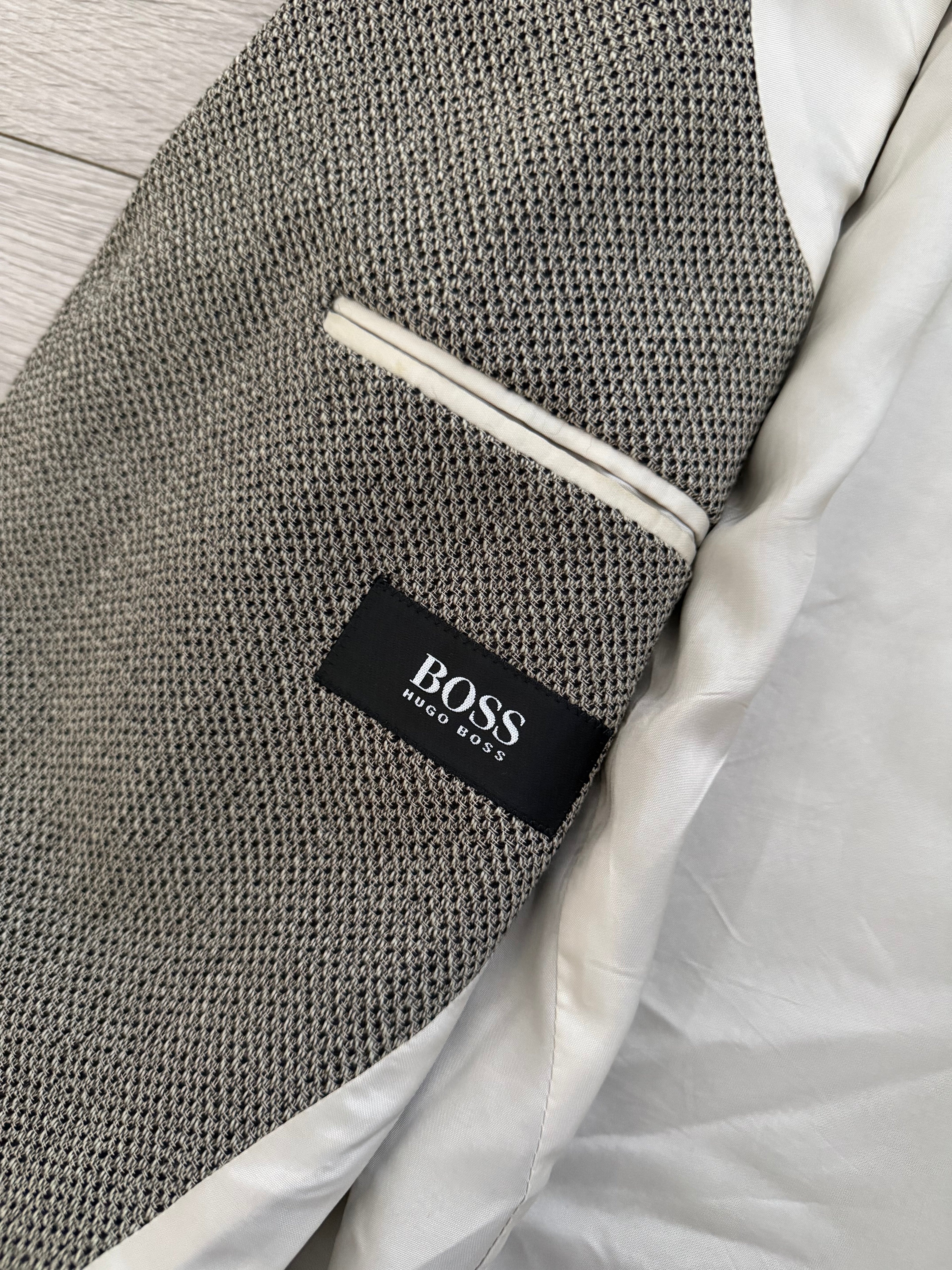 Hugo Boss 1990s 3B 'Mars' Textured Wool Sport Jacket Blazer - Size XXL