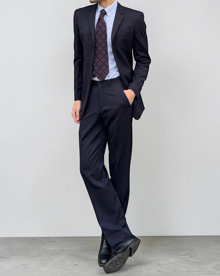 Emporio Armani 2002 3B Super 140's Wool Navy Blue Suit - Size S Jacket / 28" Waist