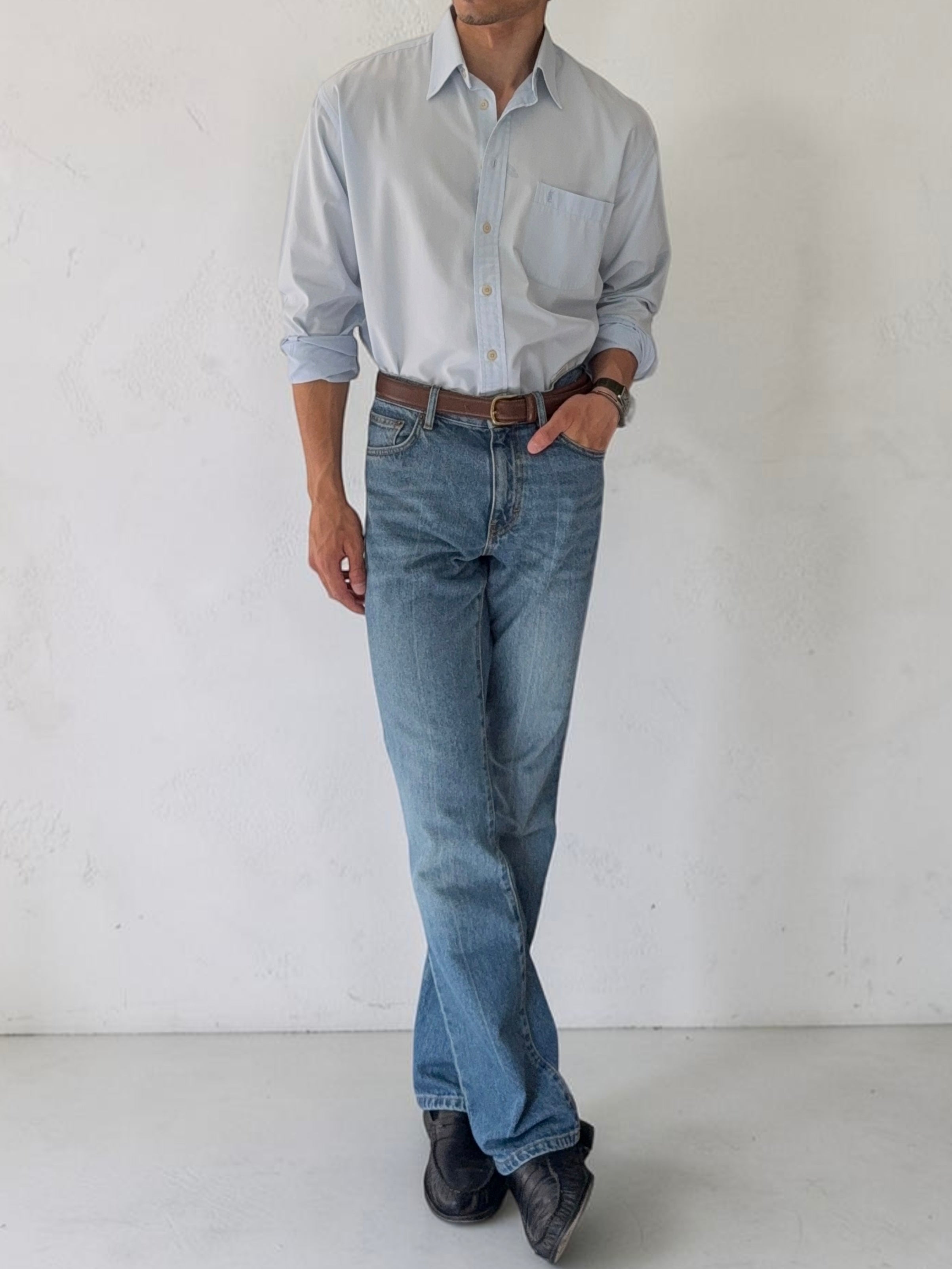 Yves Saint Laurent 1990s Blue Shirt - Size L
