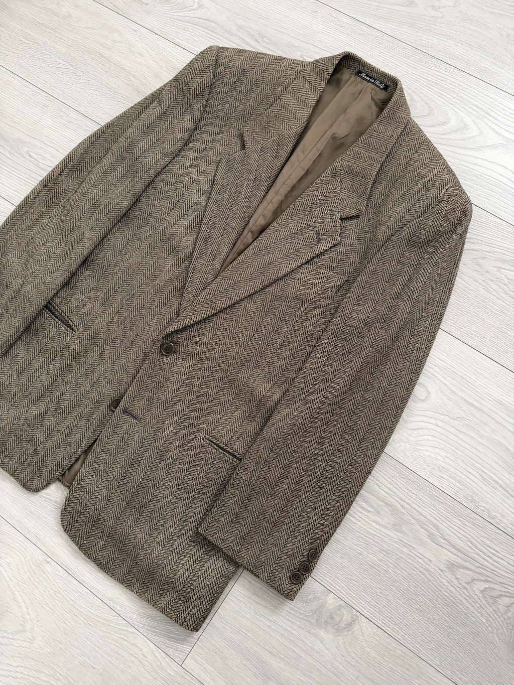 Giorgio Armani 1980s 2B Herringbone Wool Sport Jacket Blazer - Size M
