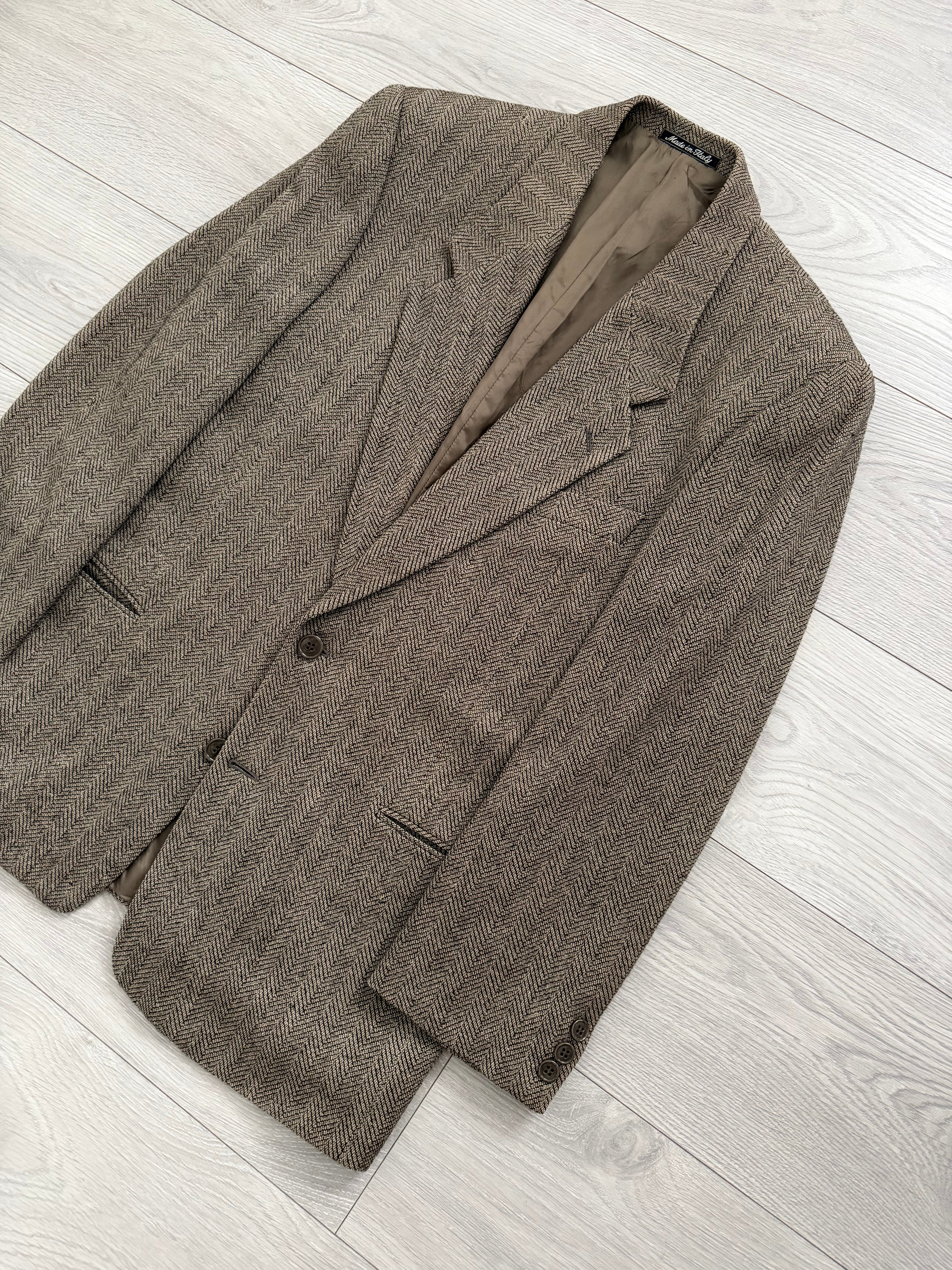 Giorgio Armani 1980s 2B Herringbone Wool Sport Jacket Blazer - Size M