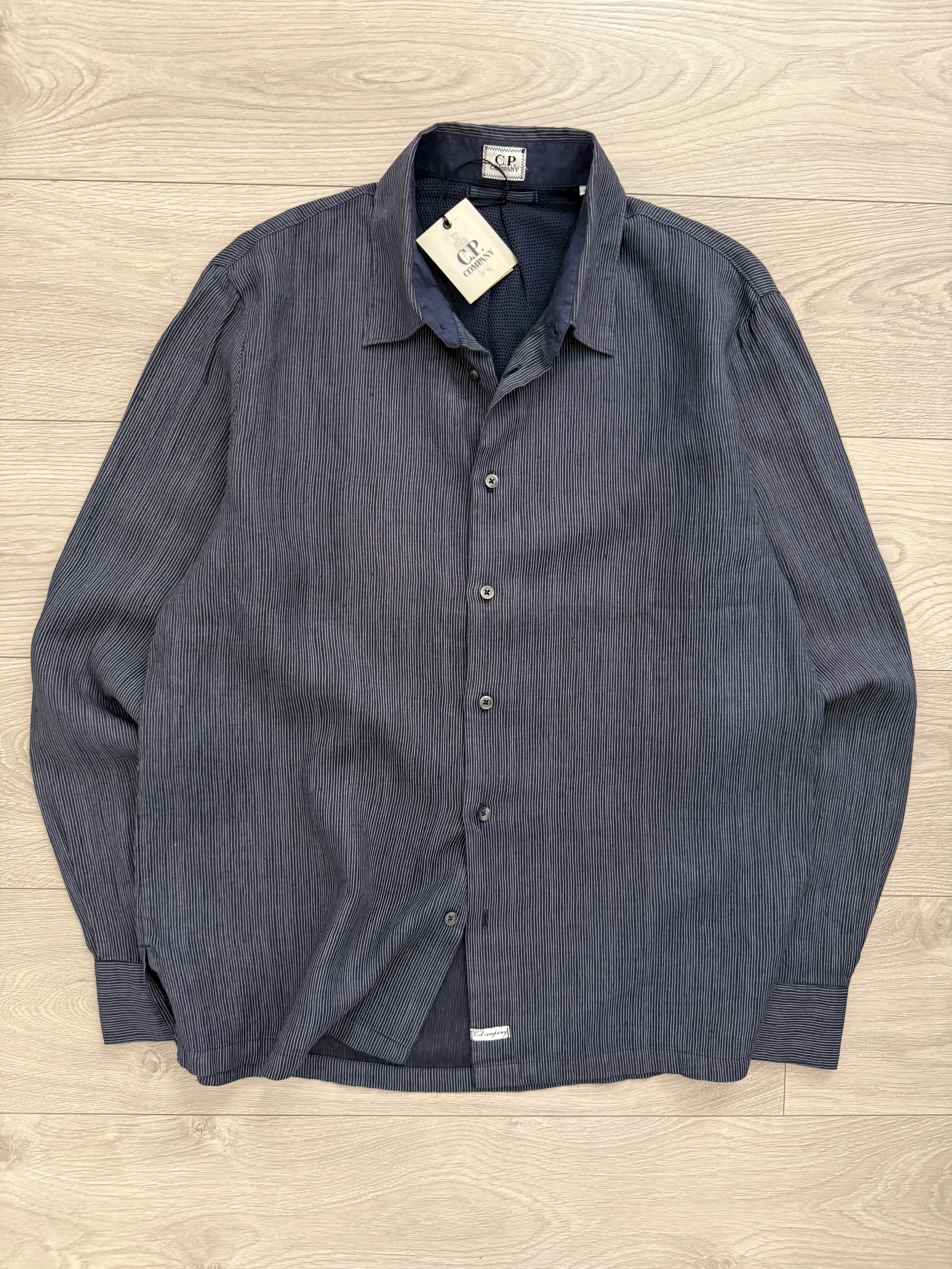 C.P. Company SS2006 Garment Dyed Striped Linen Shirt - Size L