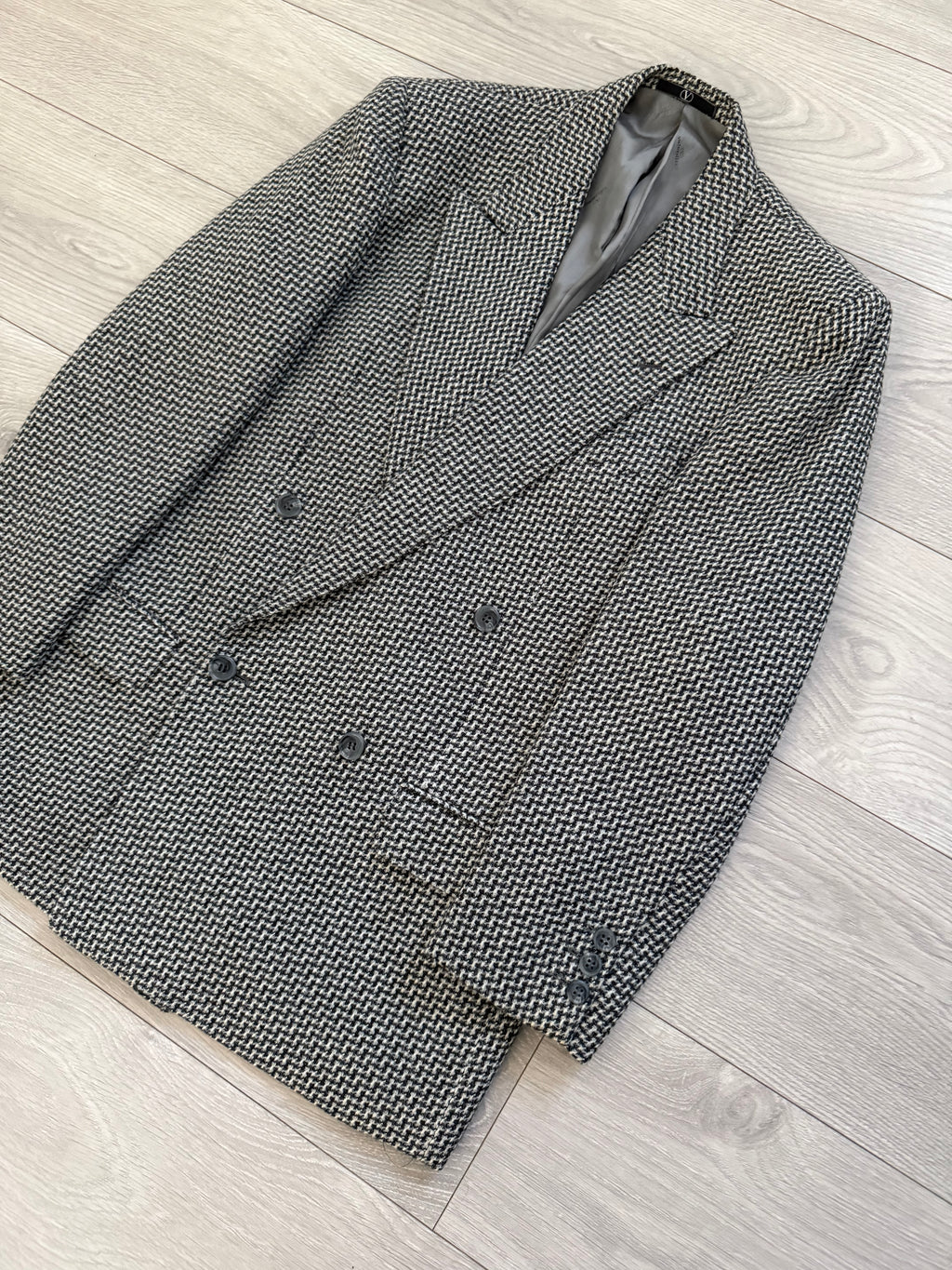 Valentino 1980s Double Breasted Peaked Lapel Wool Sports Blazer Jacket - Size S