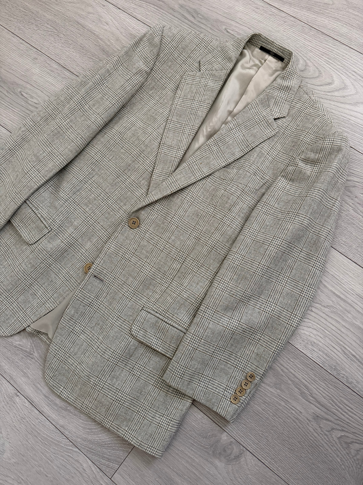 Valentino 1990s 2B Check Wool Sport Jacket Blazer - Size M