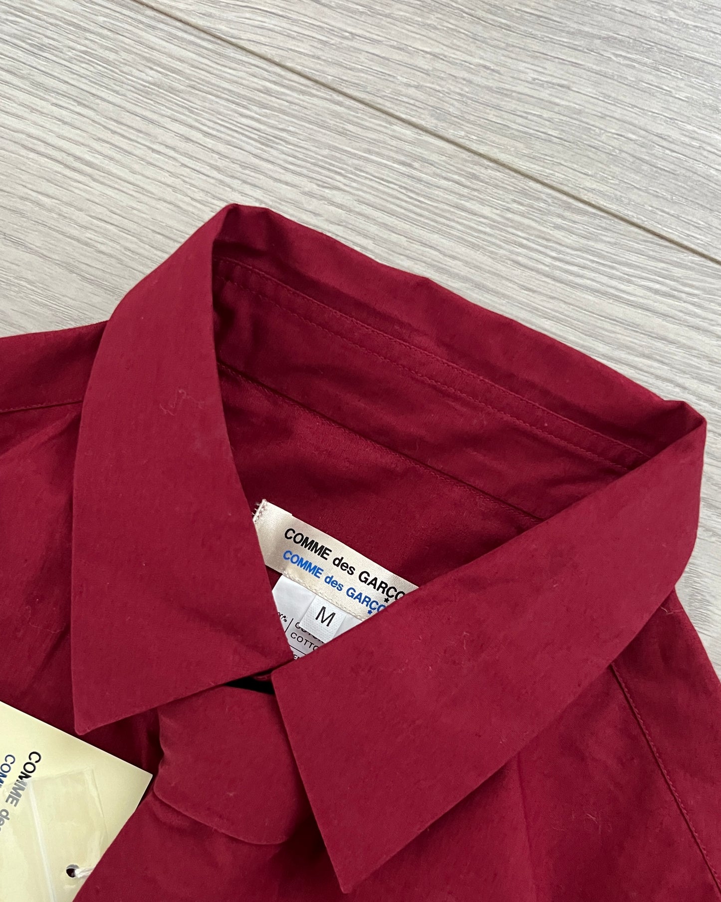 Comme Des Garcons Vintage Burgundy Shirt & Tie - Size S