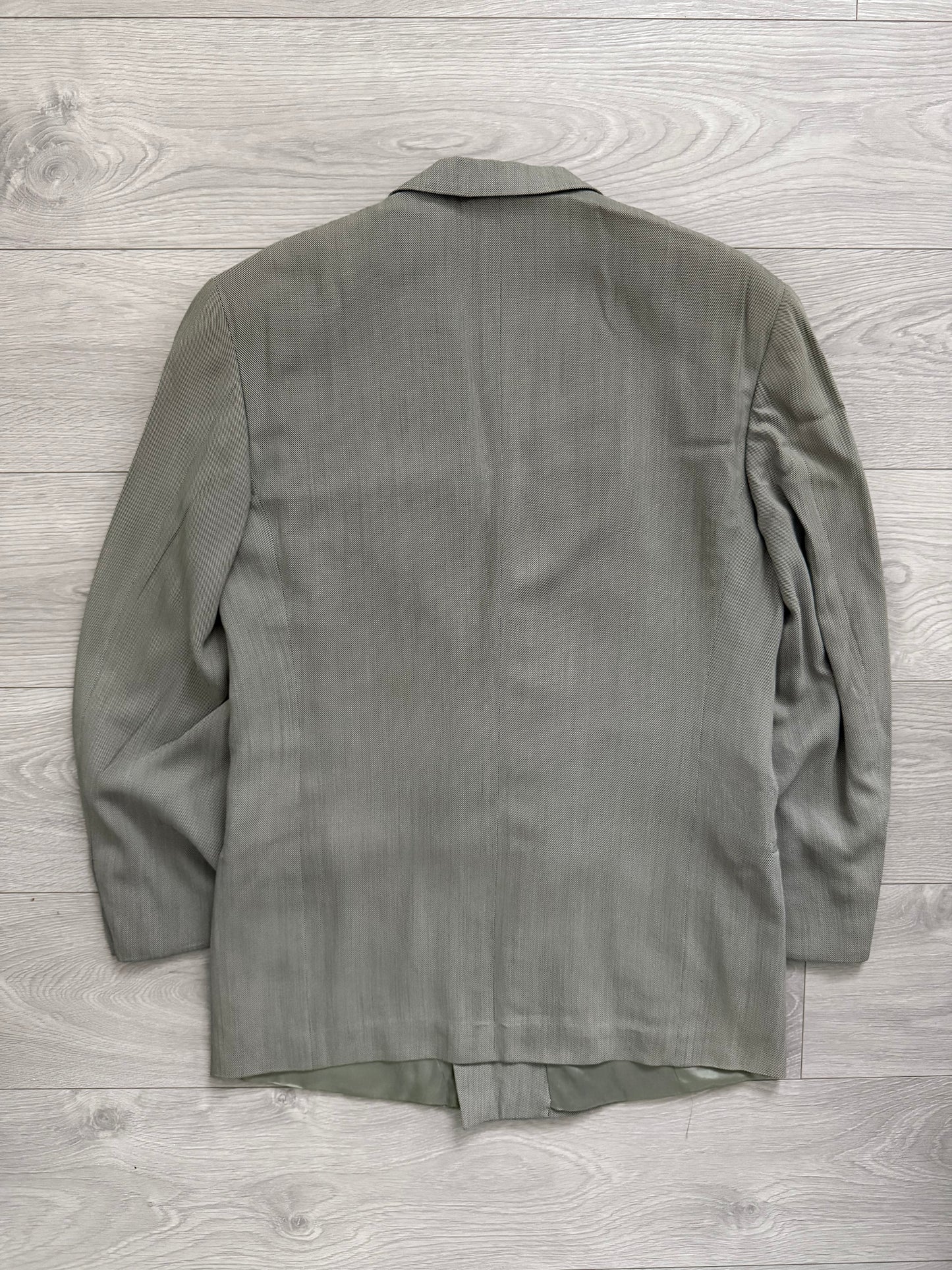 Emporio Armani 1990s Double-Breasted Wool Grey Suit - Size M Jacket / 30" Waist