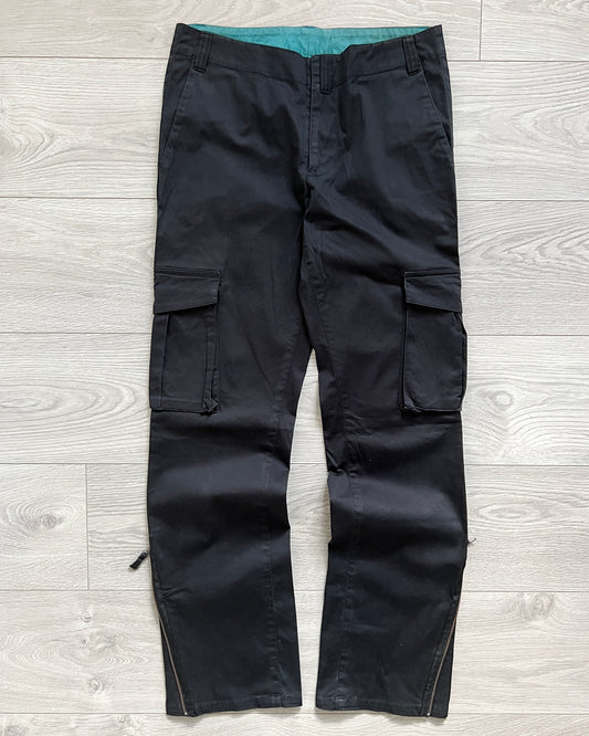 Jean Paul Gaultier 00s Ankle-Zip Black Cargo Pants - Size 30