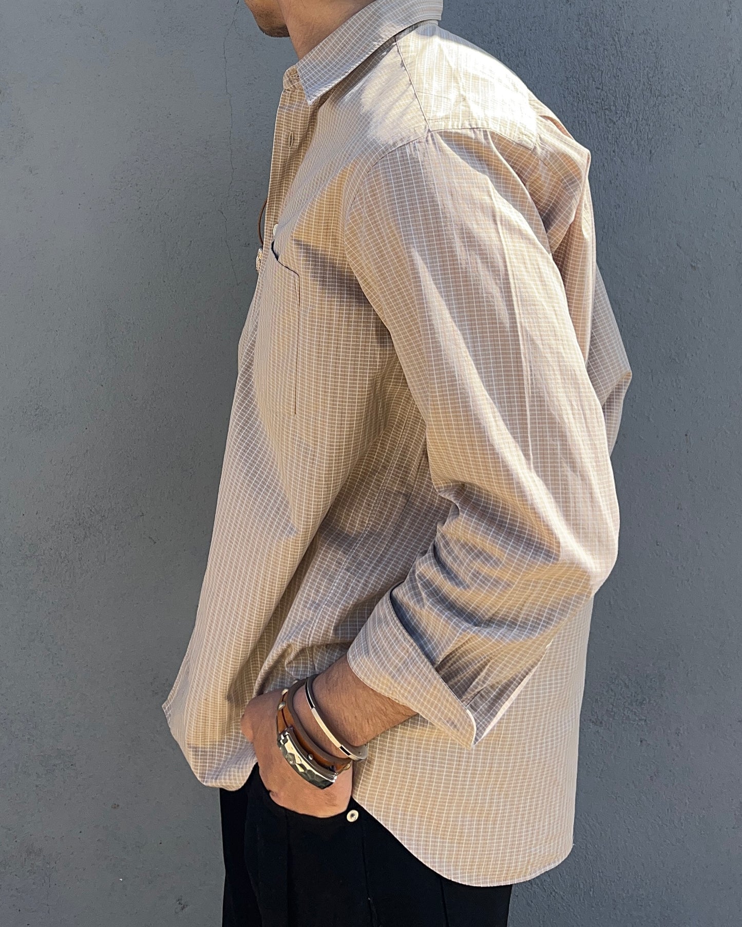 Comme Des Garcons Homme Deux 1997 Textured Check Shirt - Size M