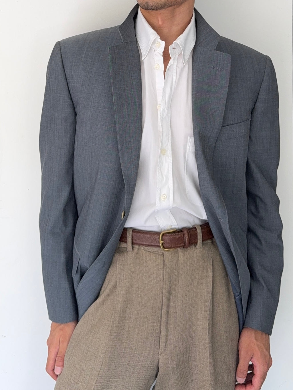 Canali 1990s Slate Blue 2B Wool Sport Jacket Blazer Made in Italy - Size L
