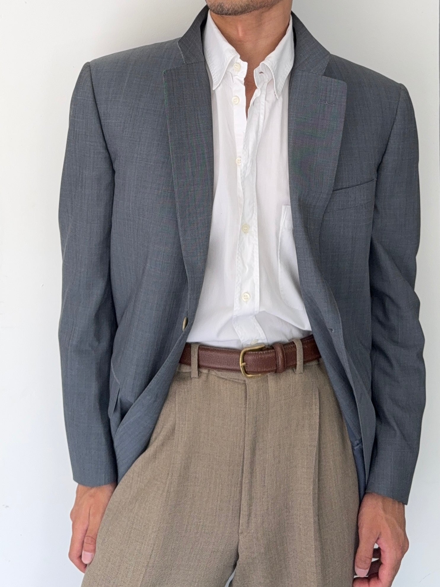 Canali 1990s Slate Blue 2B Wool Sport Jacket Blazer Made in Italy - Size L