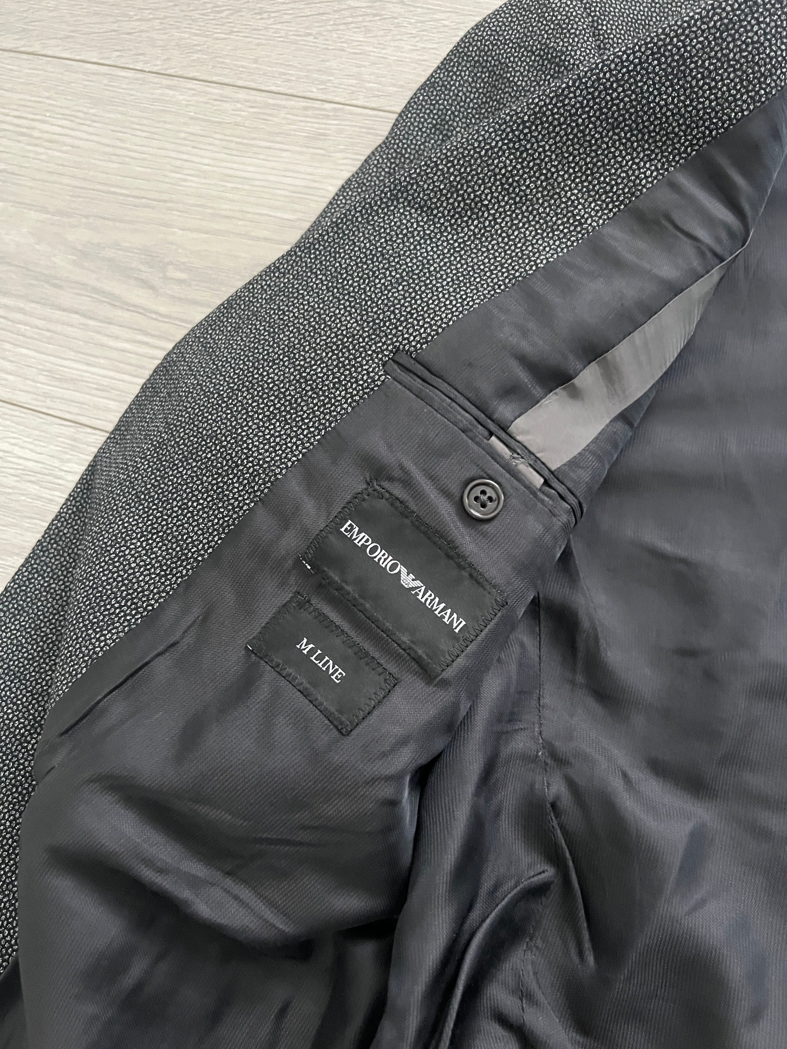 Emporio Armani Textured Wool Grey Suit - Size L Jacket / 34" Waist