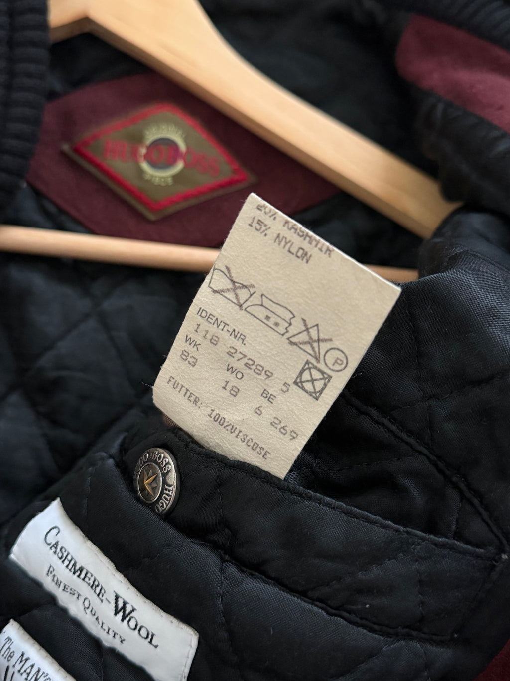Hugo Boss 1980s Cashmere Wool Bomber Jacket - Size M