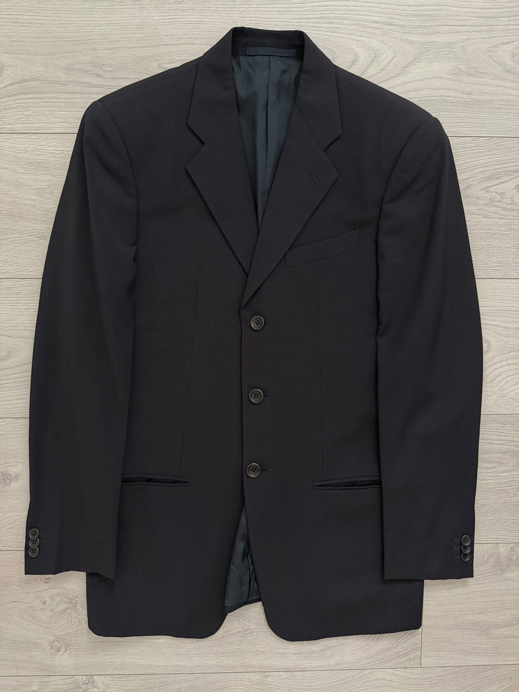 Armani 1990s 3B Pleated Wool Suit Navy - Size S Jacket / 28" Waist