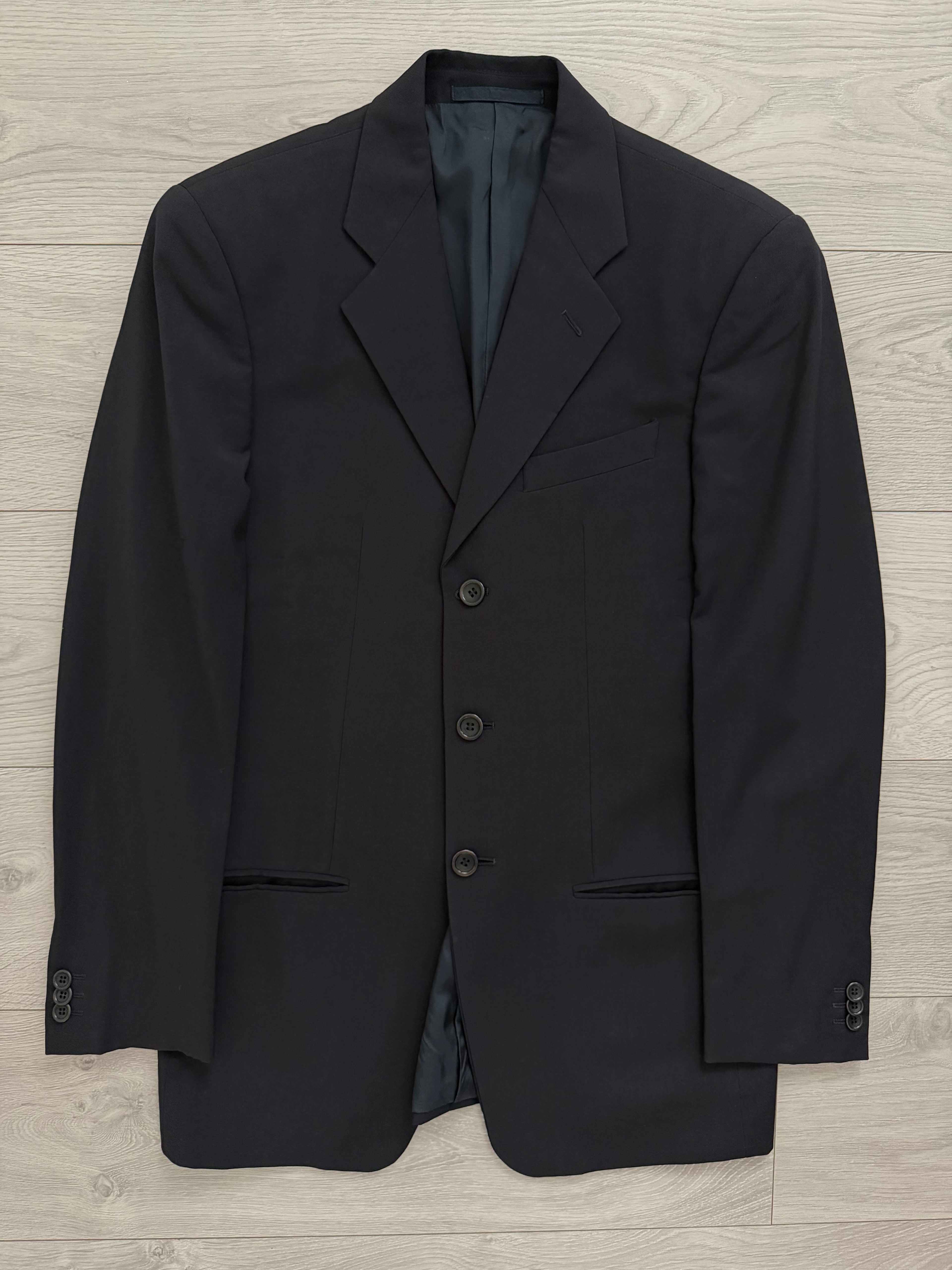Armani 1990s 3B Pleated Wool Suit Navy - Size S Jacket / 28" Waist
