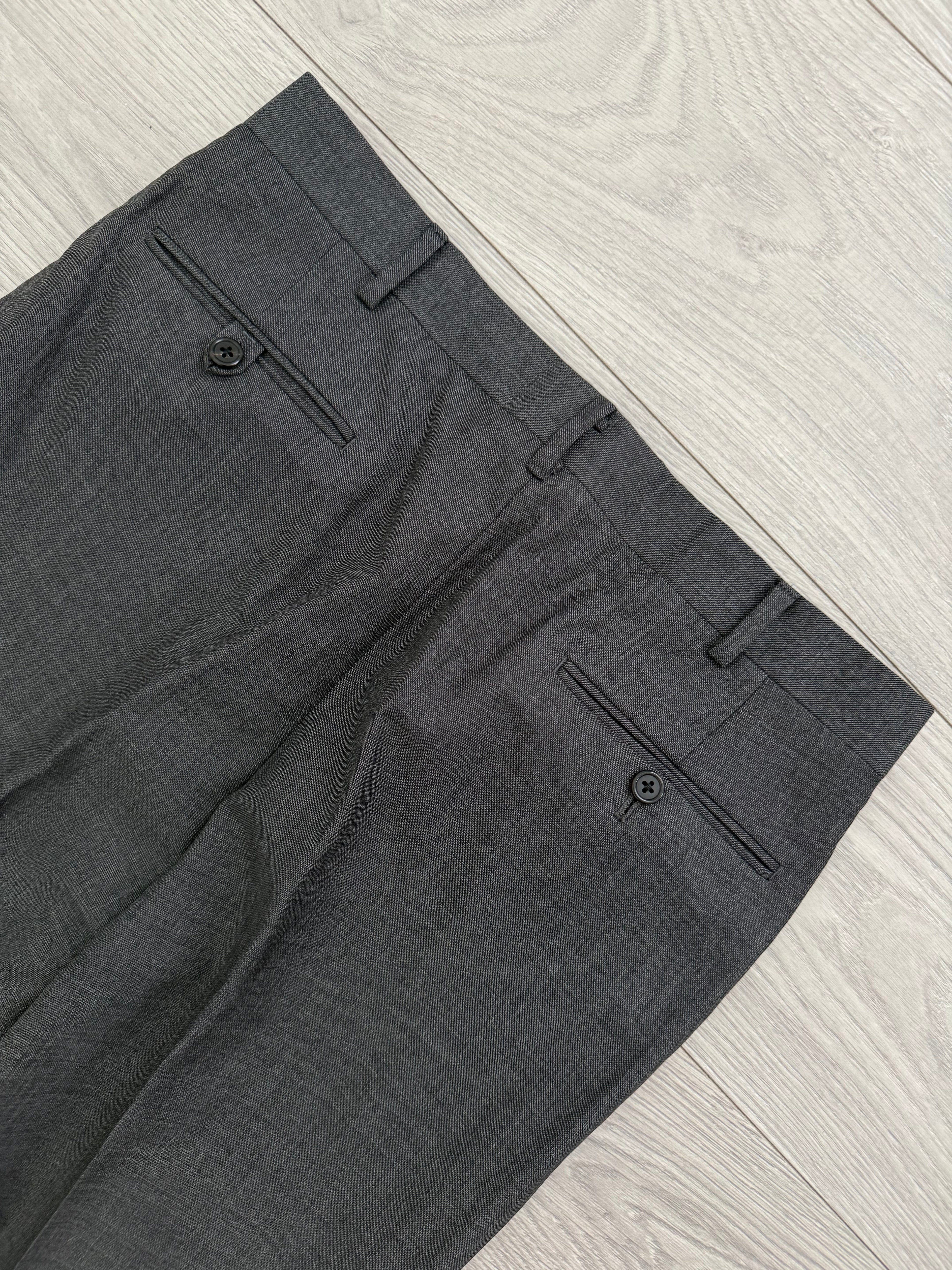 Ralph Lauren 1990s 2B Wool Grey Double-Pleated Suit - Size M Jacket / 32" Waist