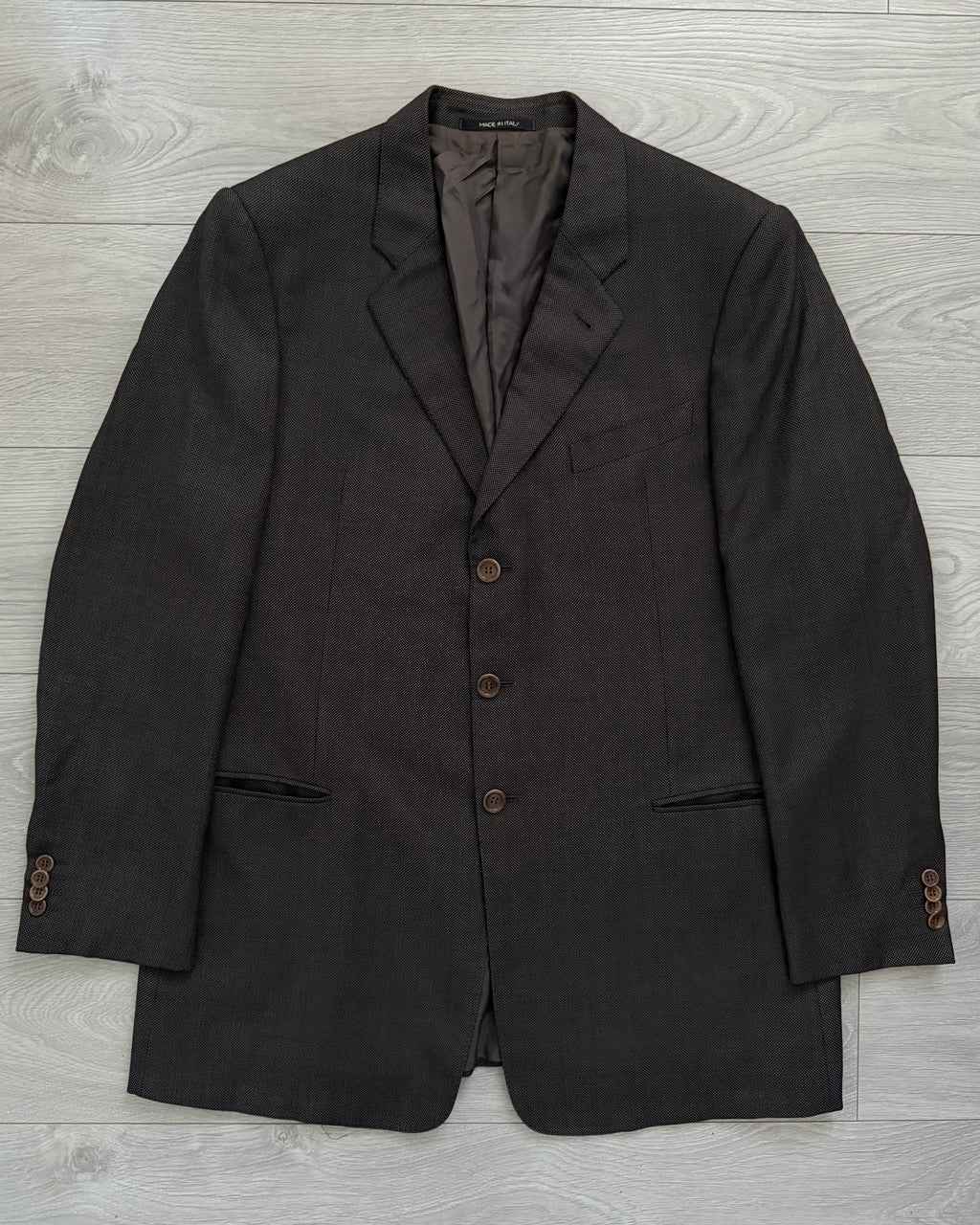 Armani 1990s Textured Wool 3B Blazer Jacket - Size XL