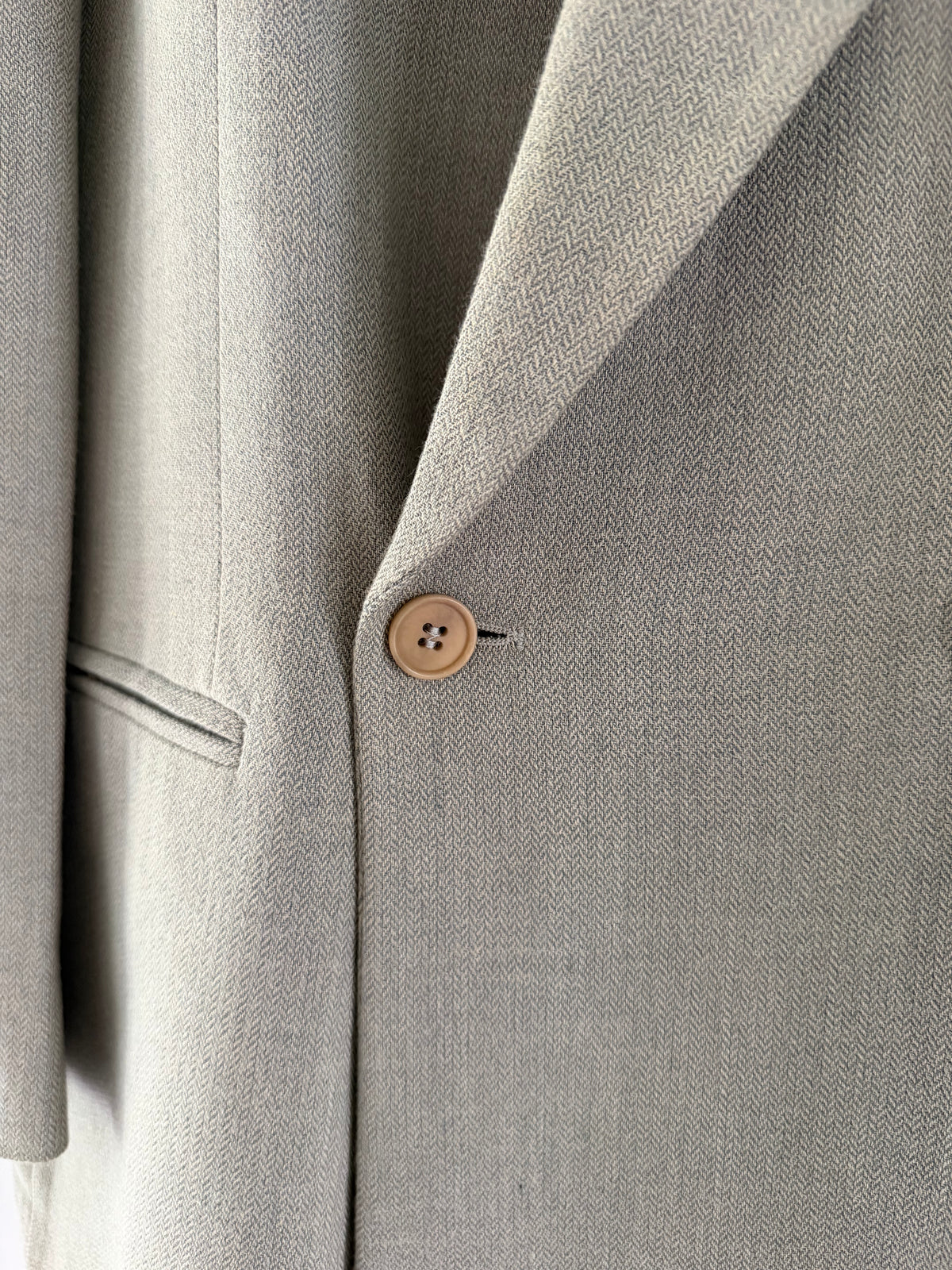 Emporio Armani 1996 Peaked Lapel Double Breasted Draped Wool Cotton Sport Jacket Blazer - Size M