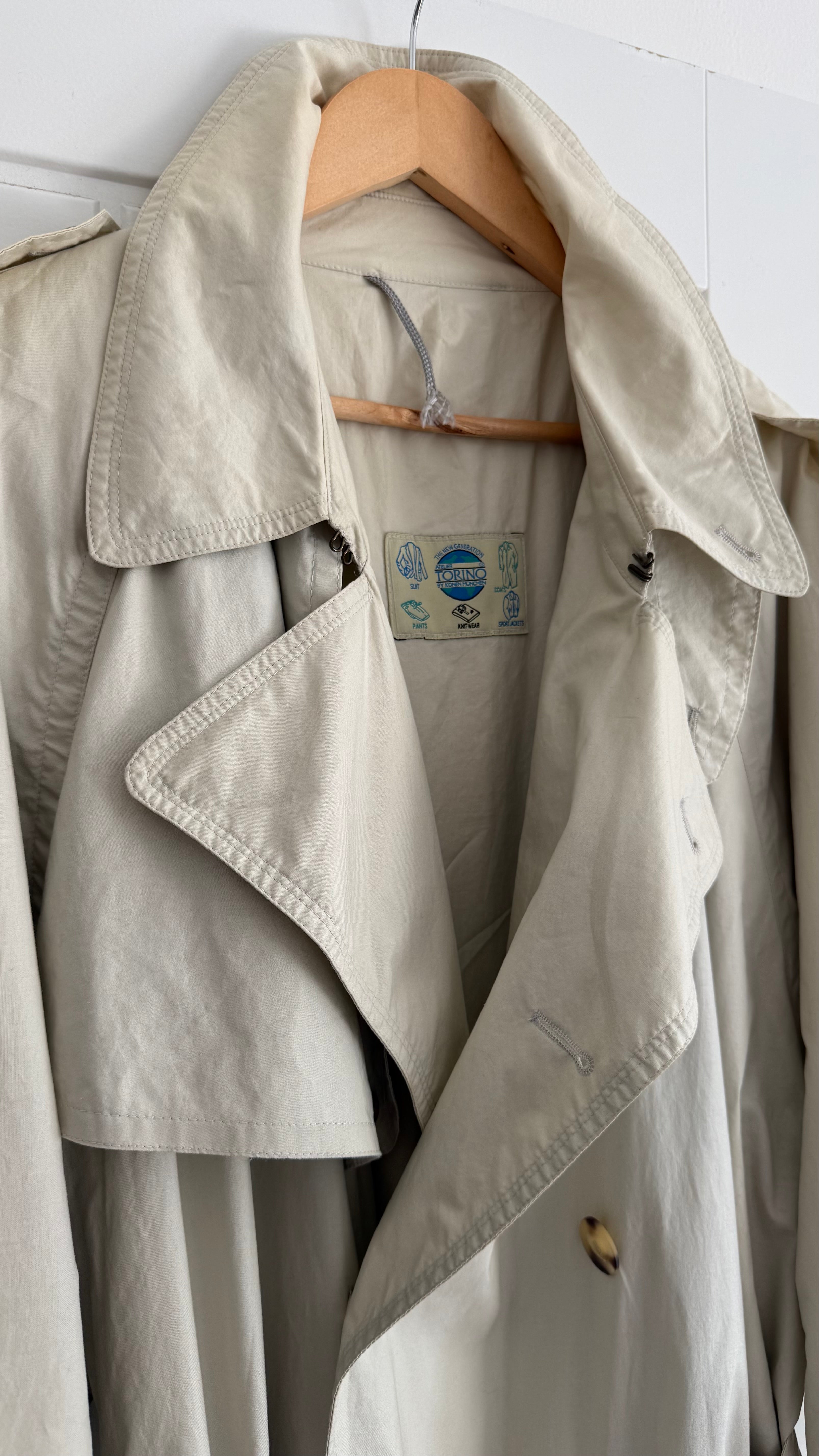 1980s Vintage Trench Coat Made in Germany - Size L