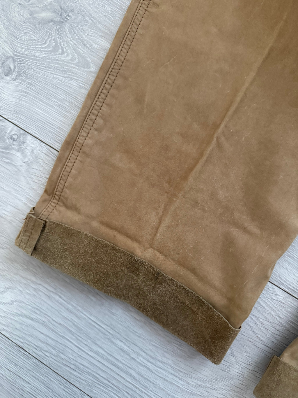 Giorgio Armani 1970s Suede Leather Belted Pants - Size 30" Waist