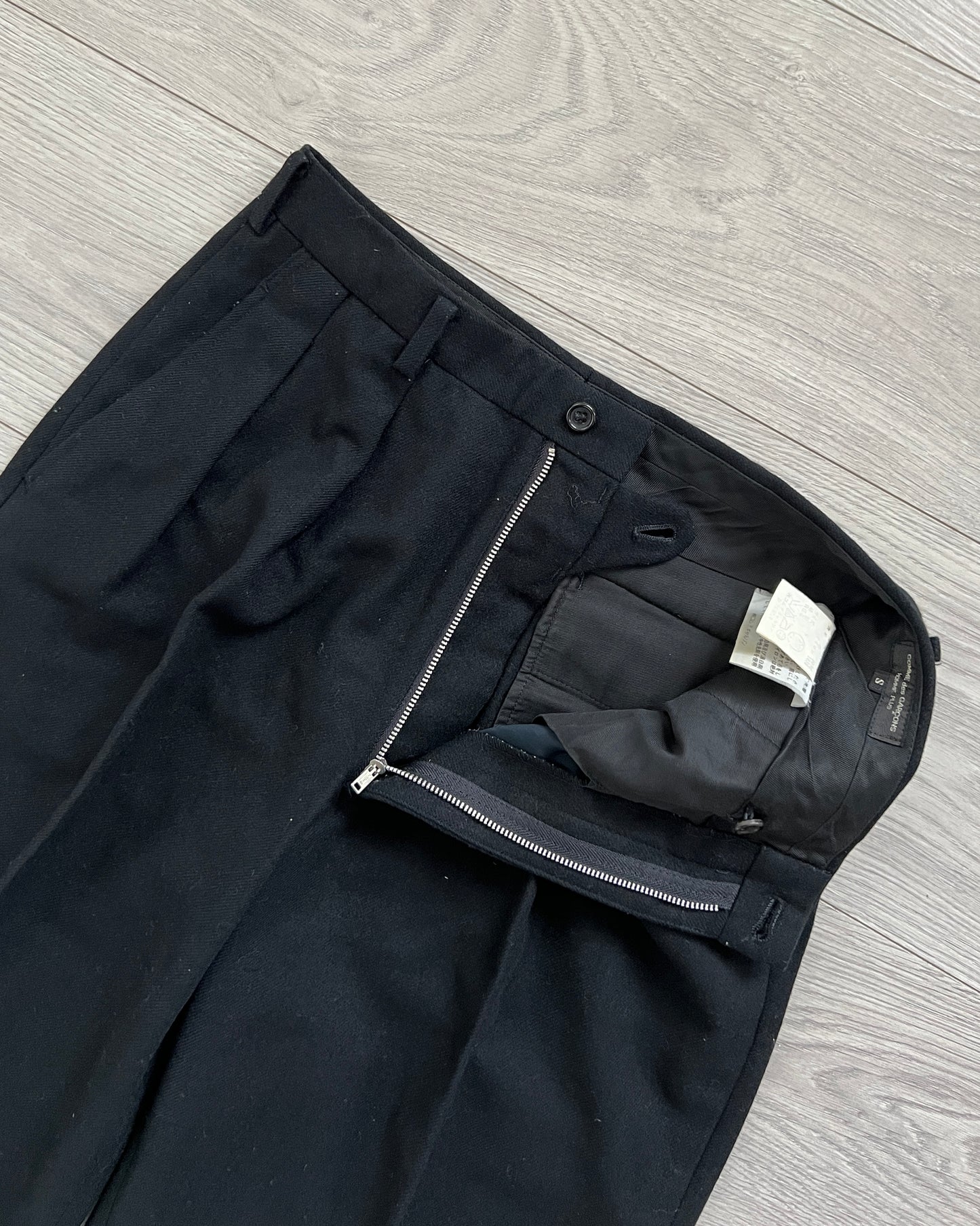 Comme Des Garcons Homme Plus 1990s Pleated Wool Trousers - Size 30