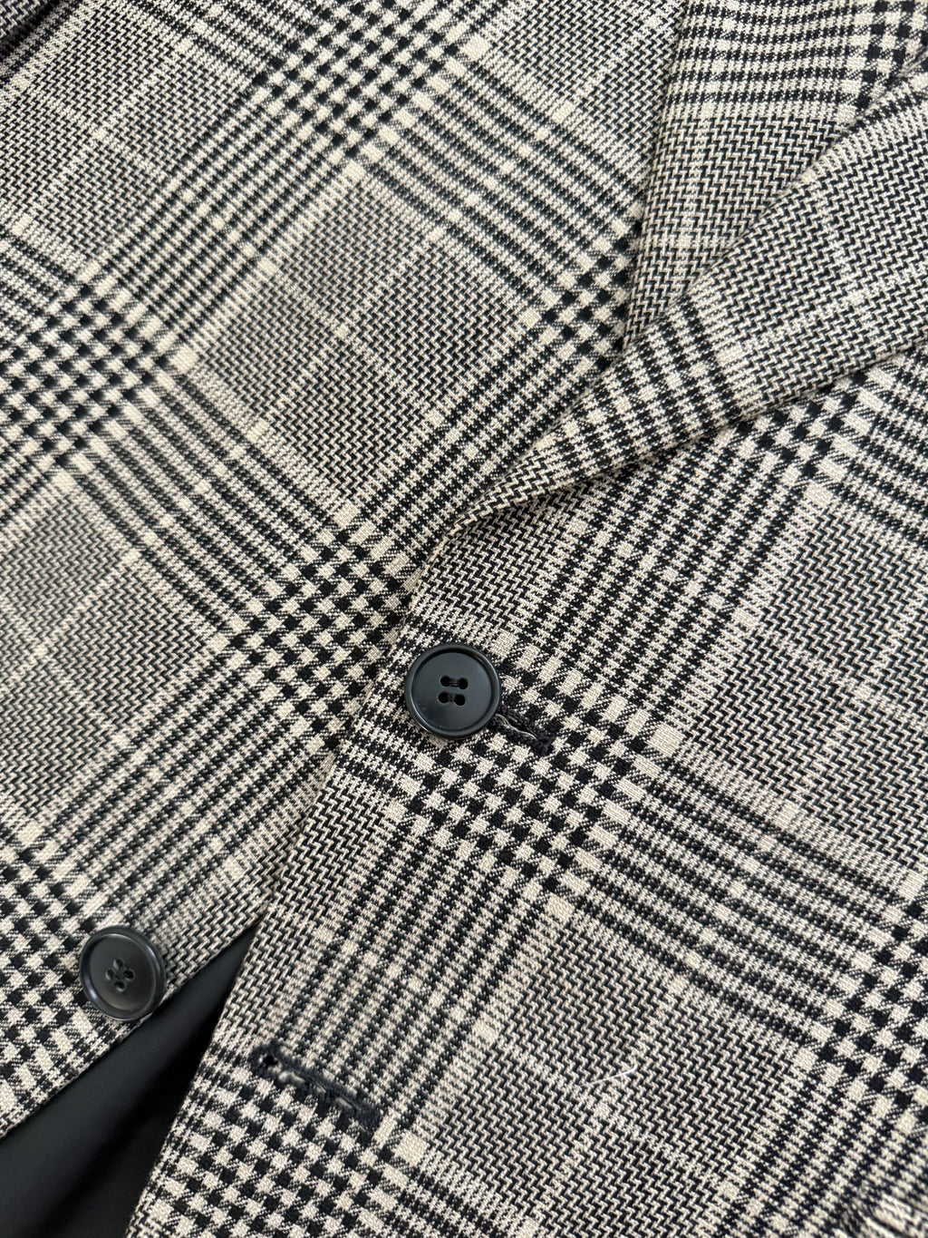 Giorgio Armani 1980s 2B Check Linen Cotton Sports Blazer Jacket - Size S