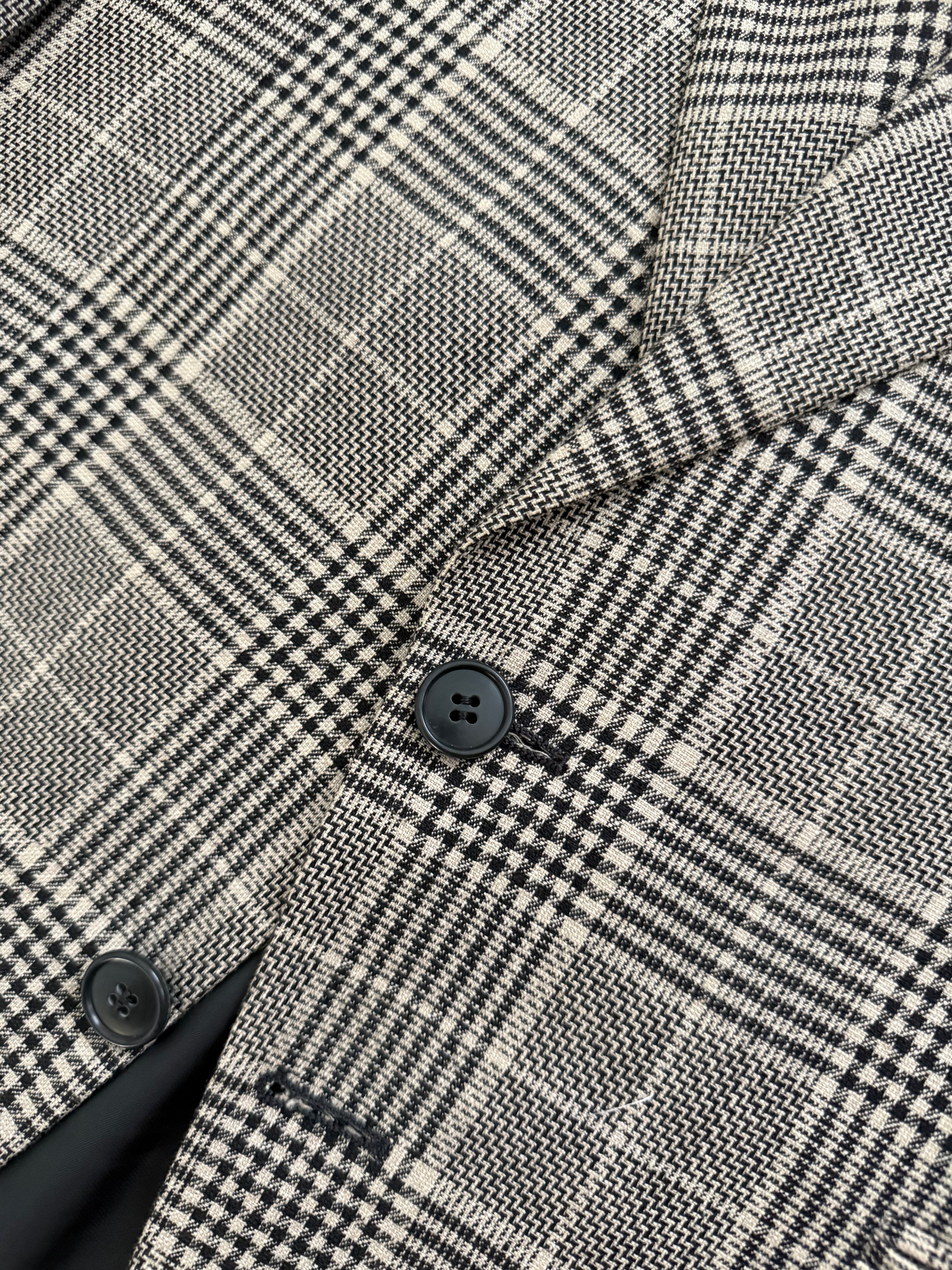 Giorgio Armani 1980s 2B Check Linen Cotton Sports Blazer Jacket - Size S