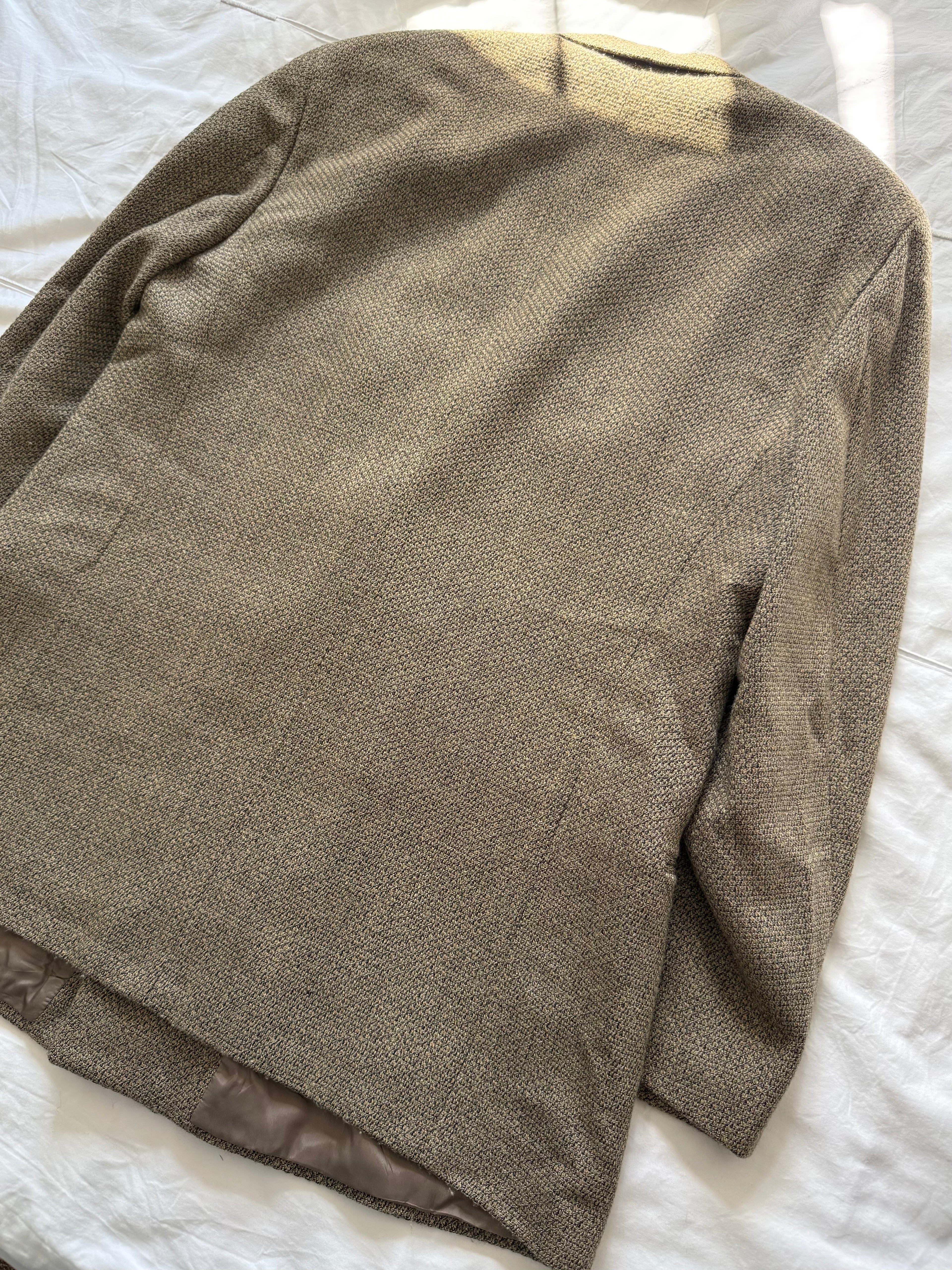 Giorgio Armani 1980s Peaked Lapel Double Breasted Textured Wool Sport Jacket Blazer - Size XXL
