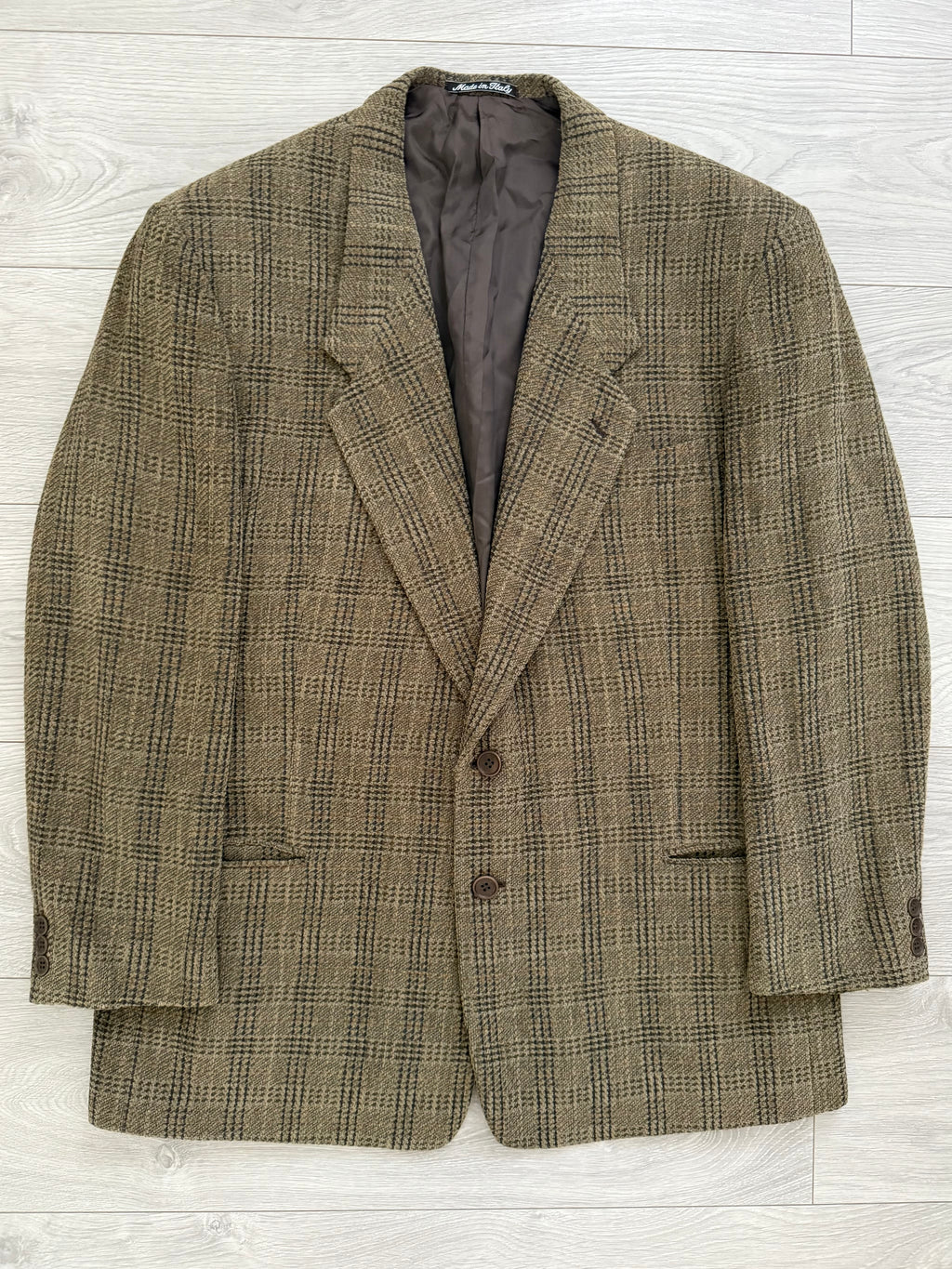Giorgio Armani 1980s Textured Wool Brown Sports Blazer Jacket - Size XXL