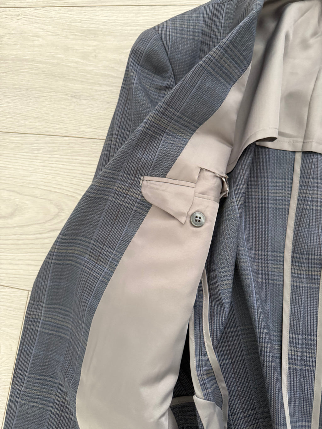 Burberry 1990s 2B Blue Check Lightweight Partially Lined Sports Jacket Blazer - Size S