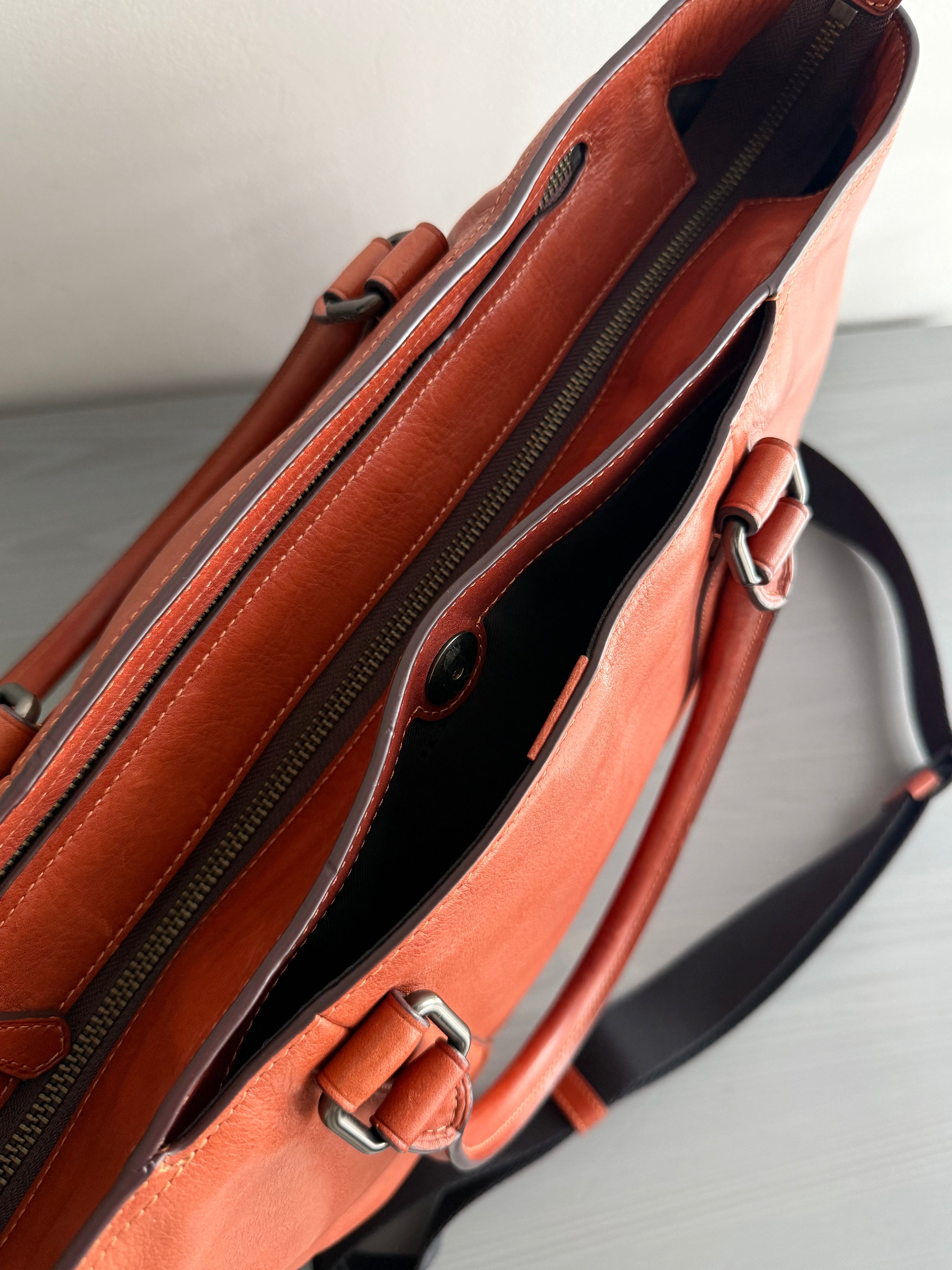 Coach New York Vintage Leather Hold-All Tote Bag