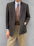 Valentino 1980s 2B Textured Check Wool Sports Jacket Blazer - Size S
