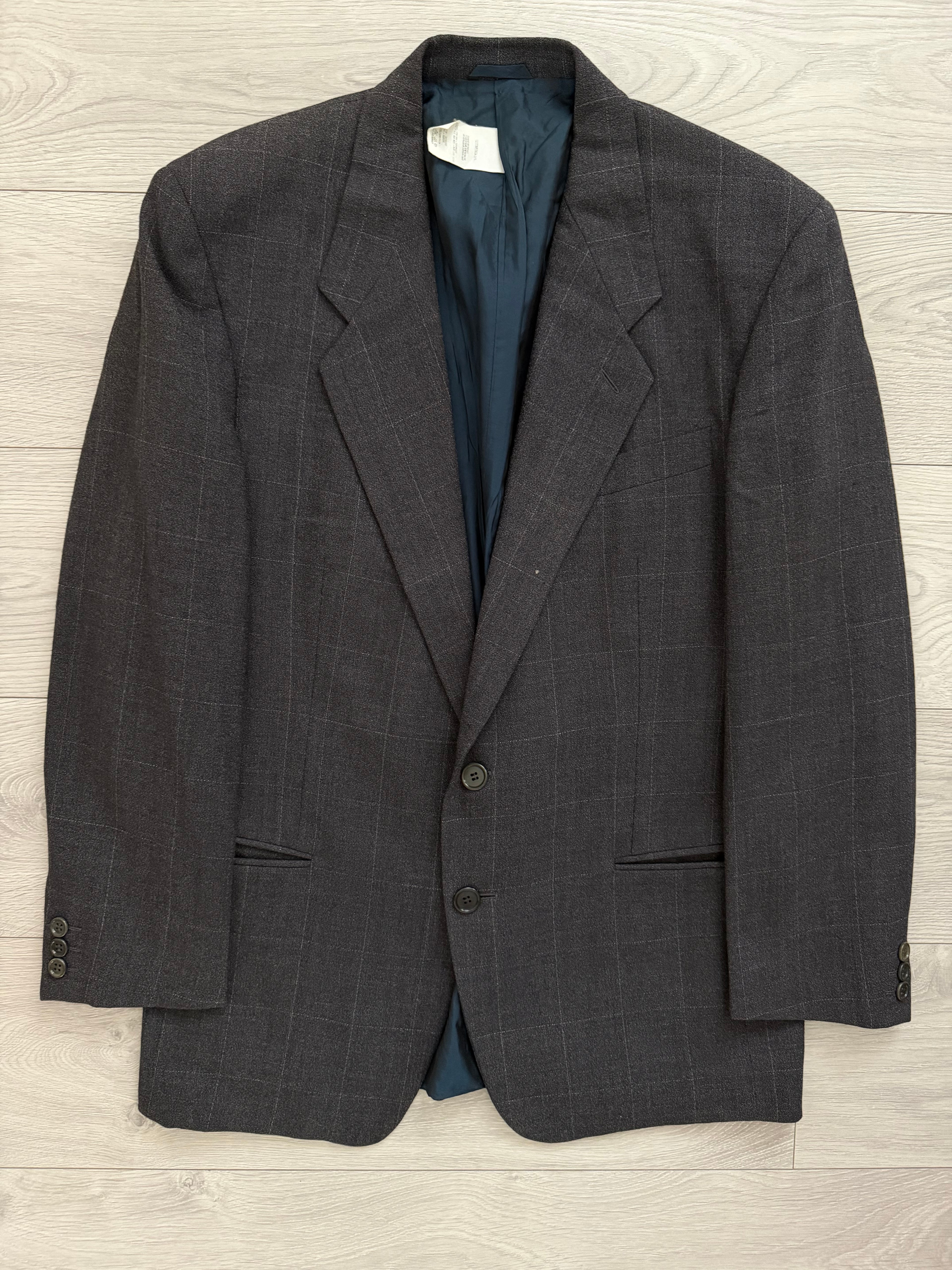 Giorgio Armani Black Label 1990s 2B Double-Pleated Suit Grey - Size L Jacket / 33" Waist