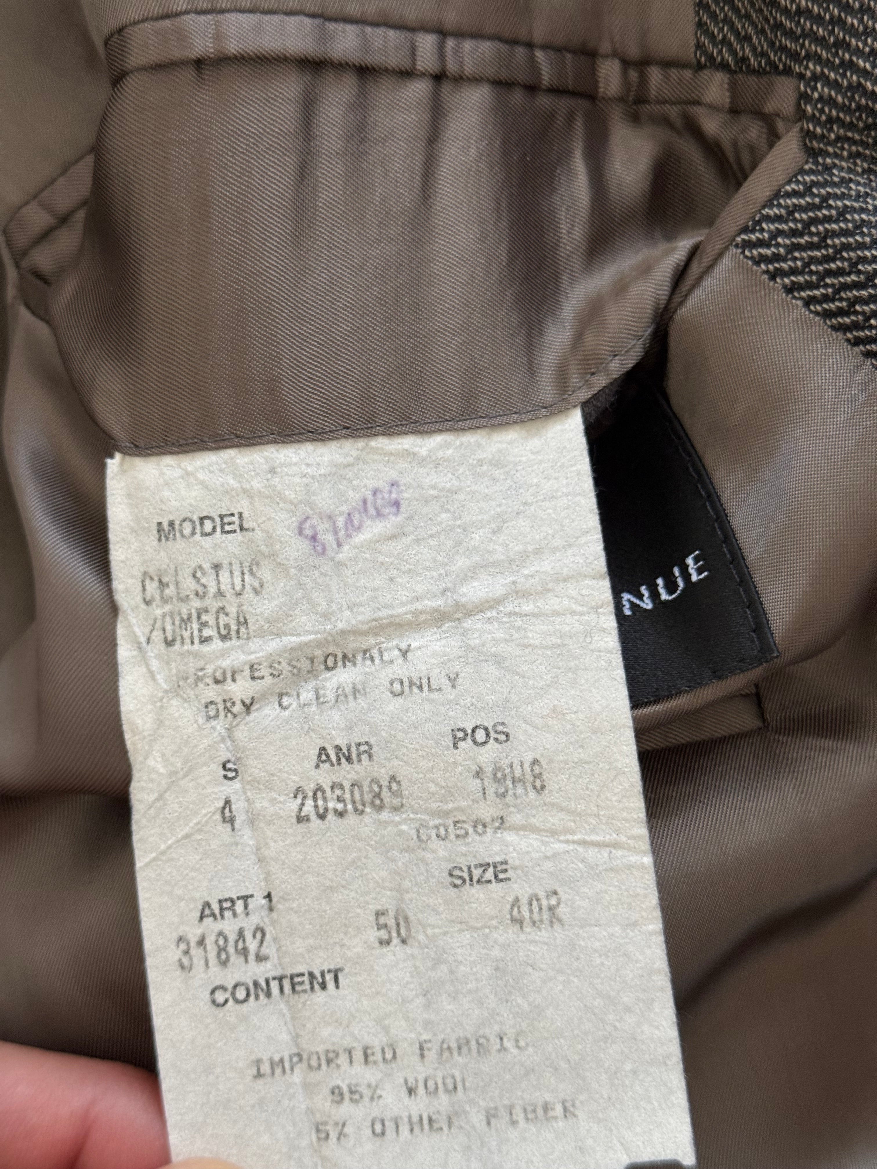 Hugo Boss 1980s 'Omega' Peaked Lapel Double Breasted Textured Wool Sports Jacket Blazer - Size L